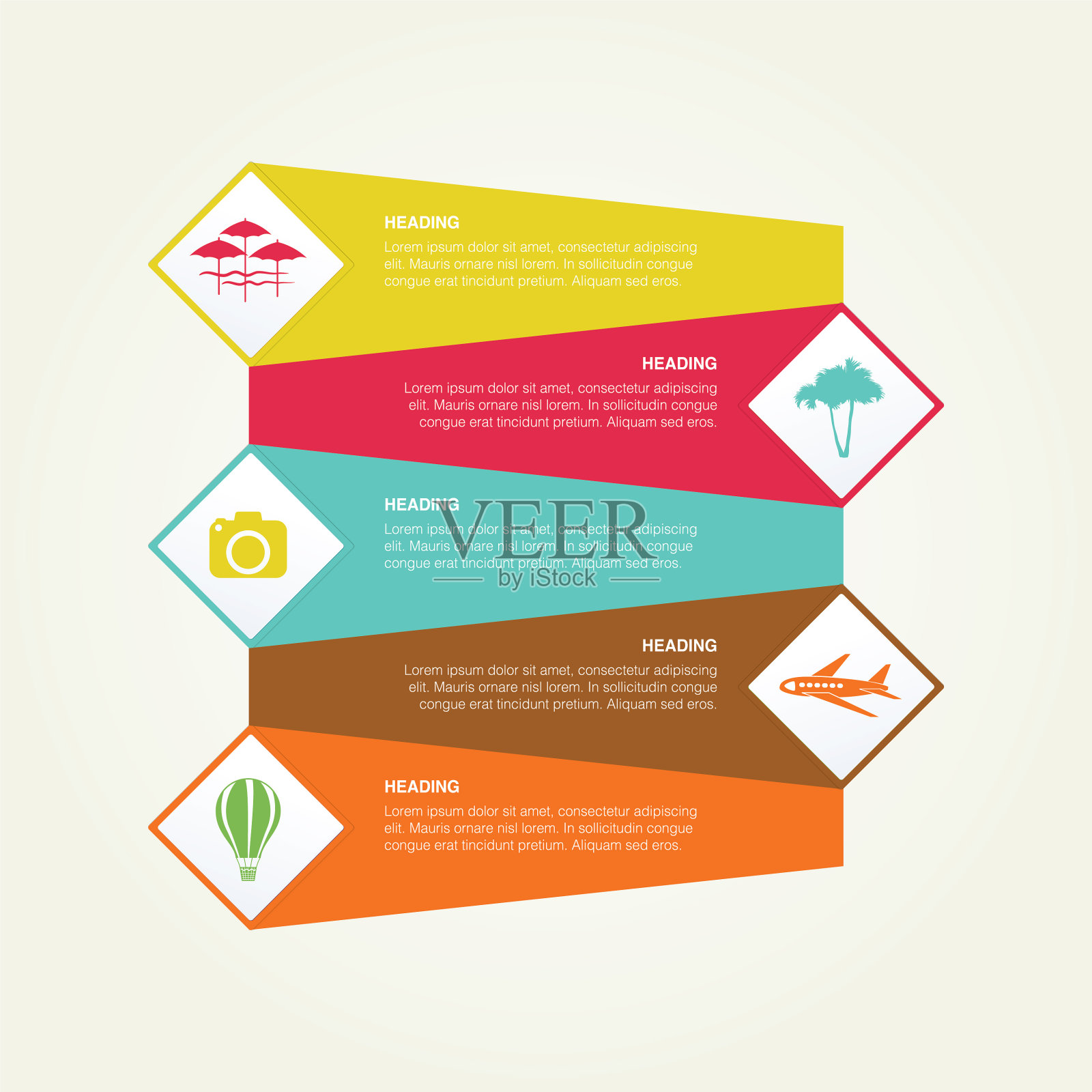 带有旅行图标的横幅和标签插画图片素材