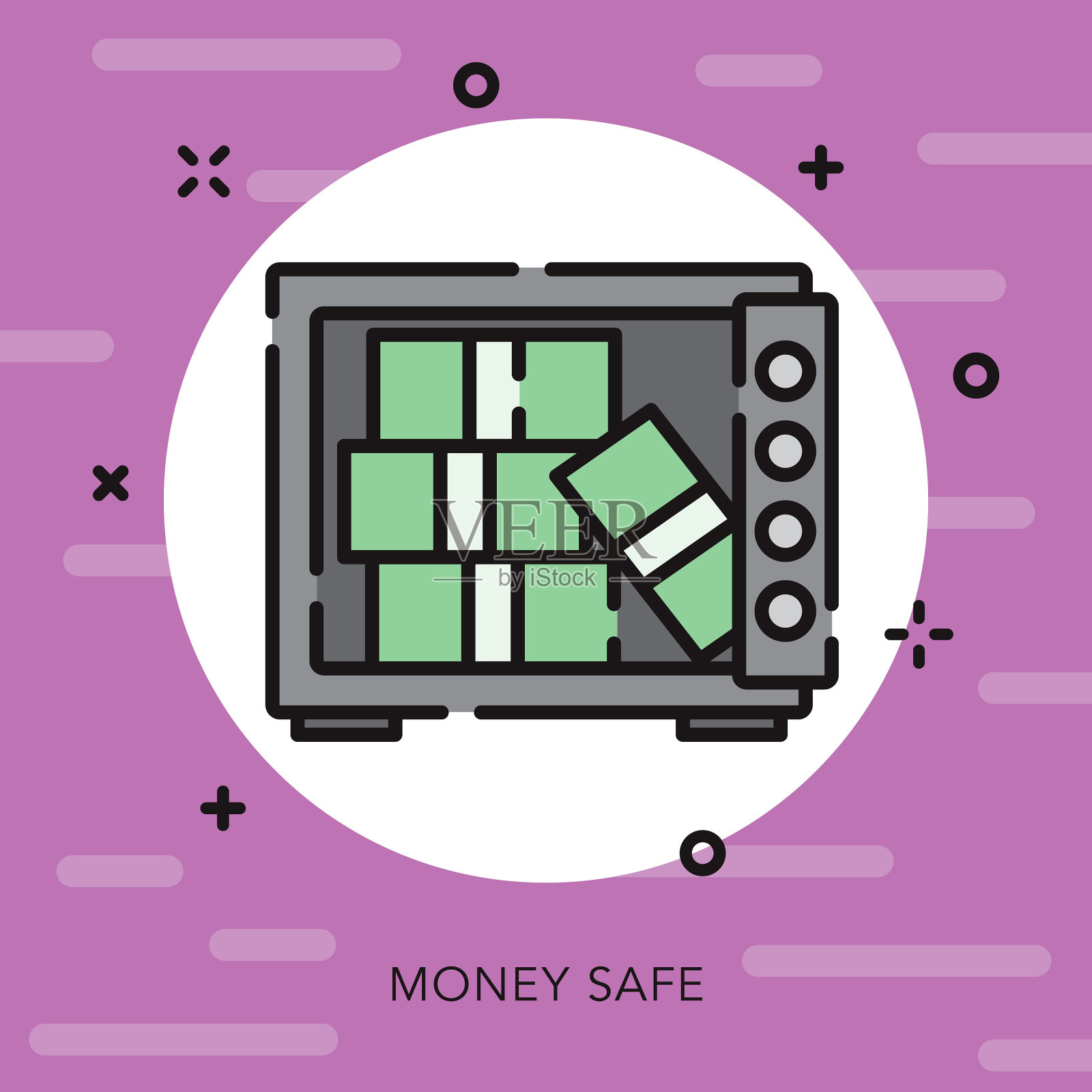 安全打开轮廓赌场图标插画图片素材