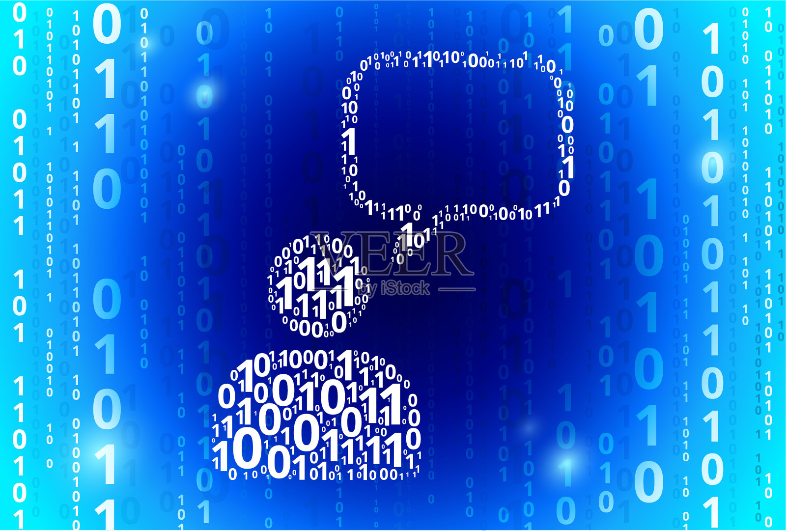 Chatbubble二进制代码蓝色矢量模式背景插画图片素材