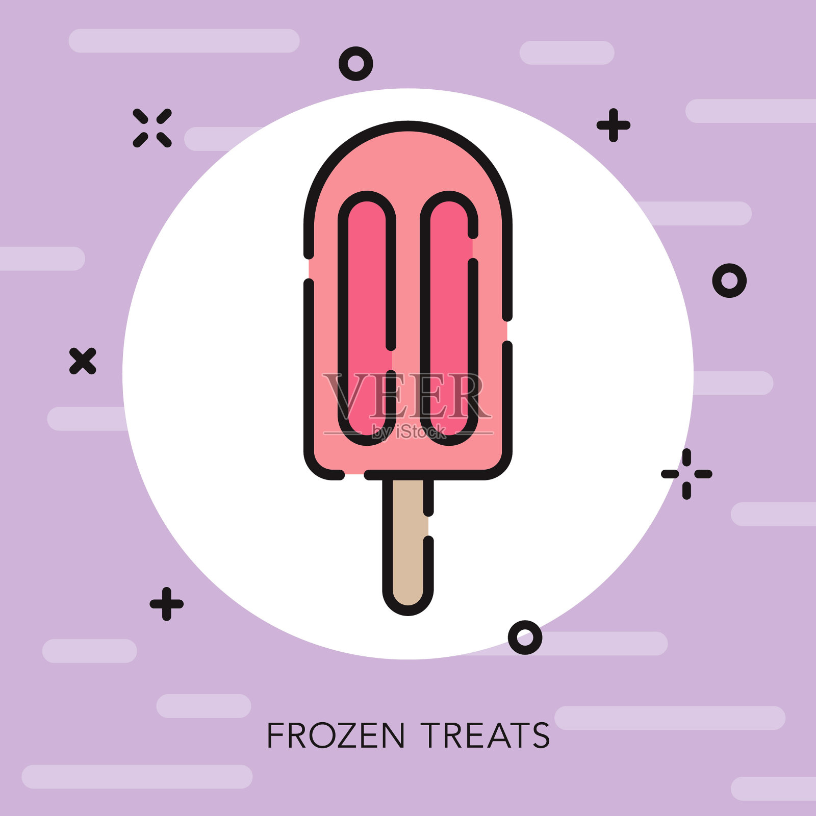 冷冻零食开放轮廓街头食品图标插画图片素材