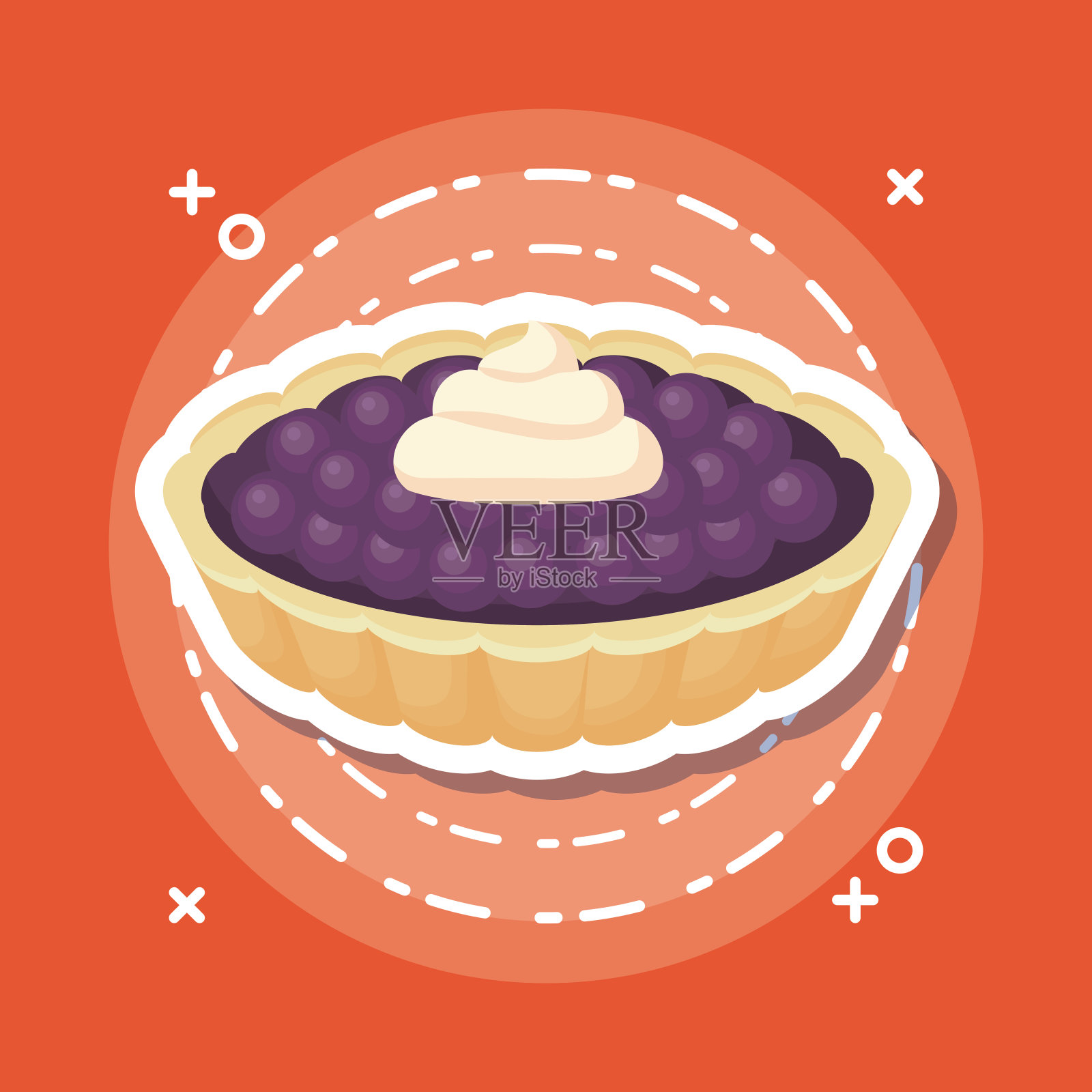 蓝莓馅饼图标插画图片素材