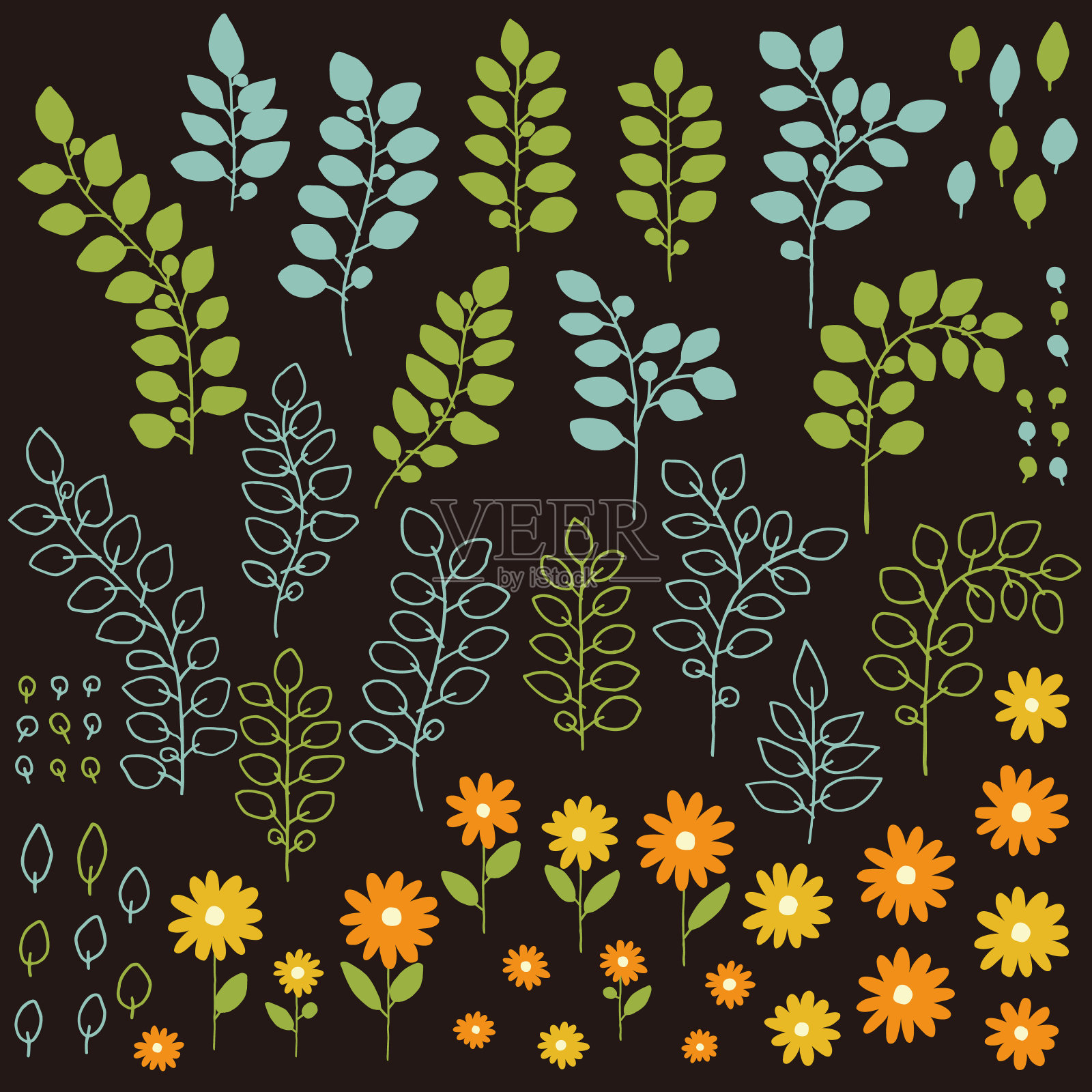 叶子说明对象。插画图片素材