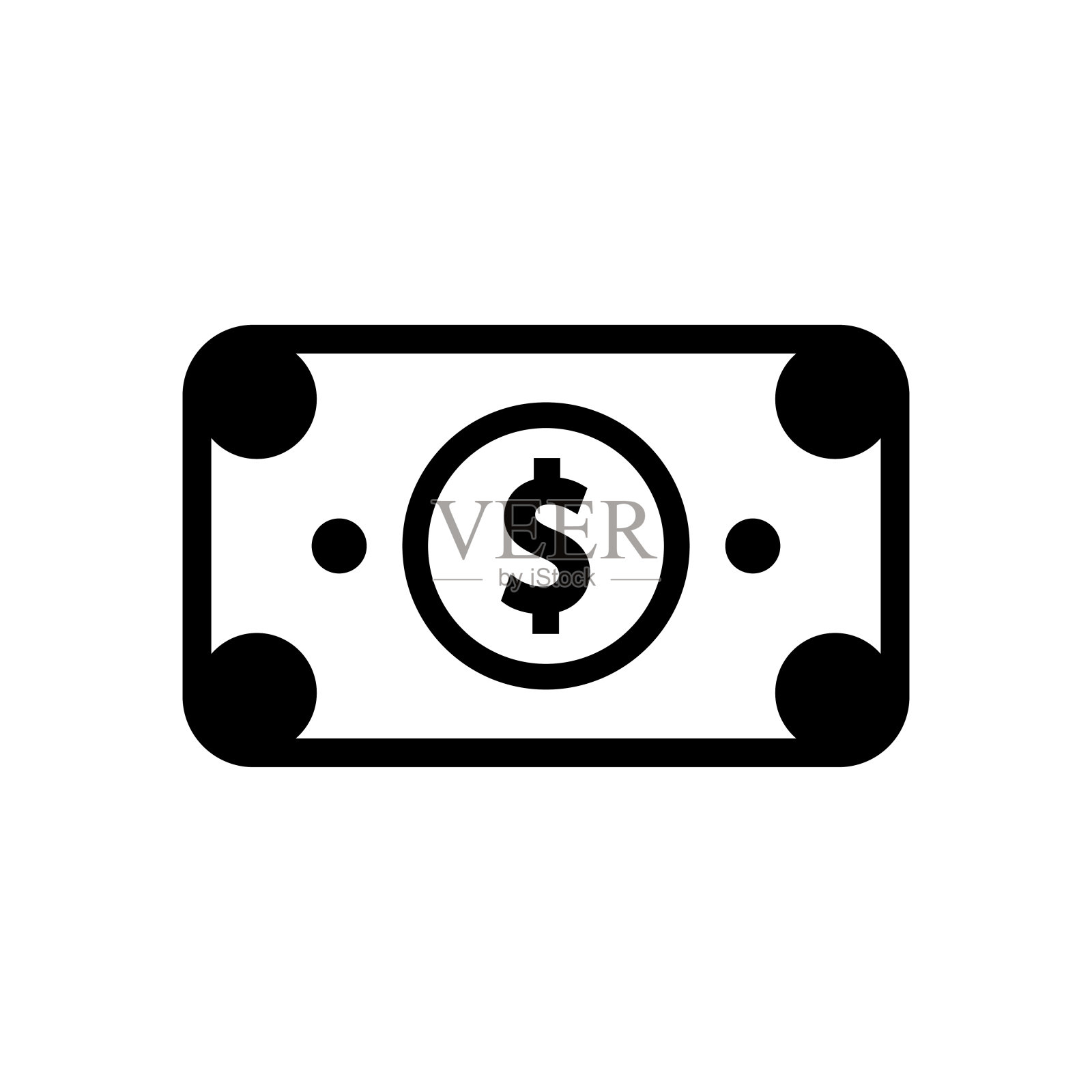 金钱图标上的白色背景。矢量图图标素材