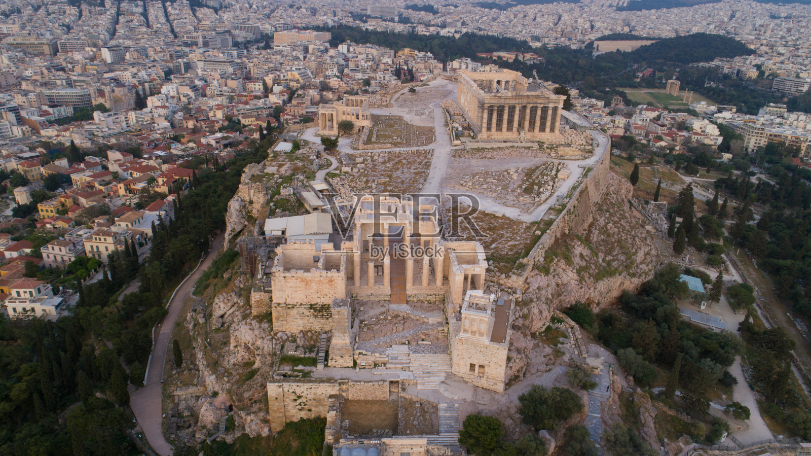 希腊雅典卫城鸟瞰图照片摄影图片