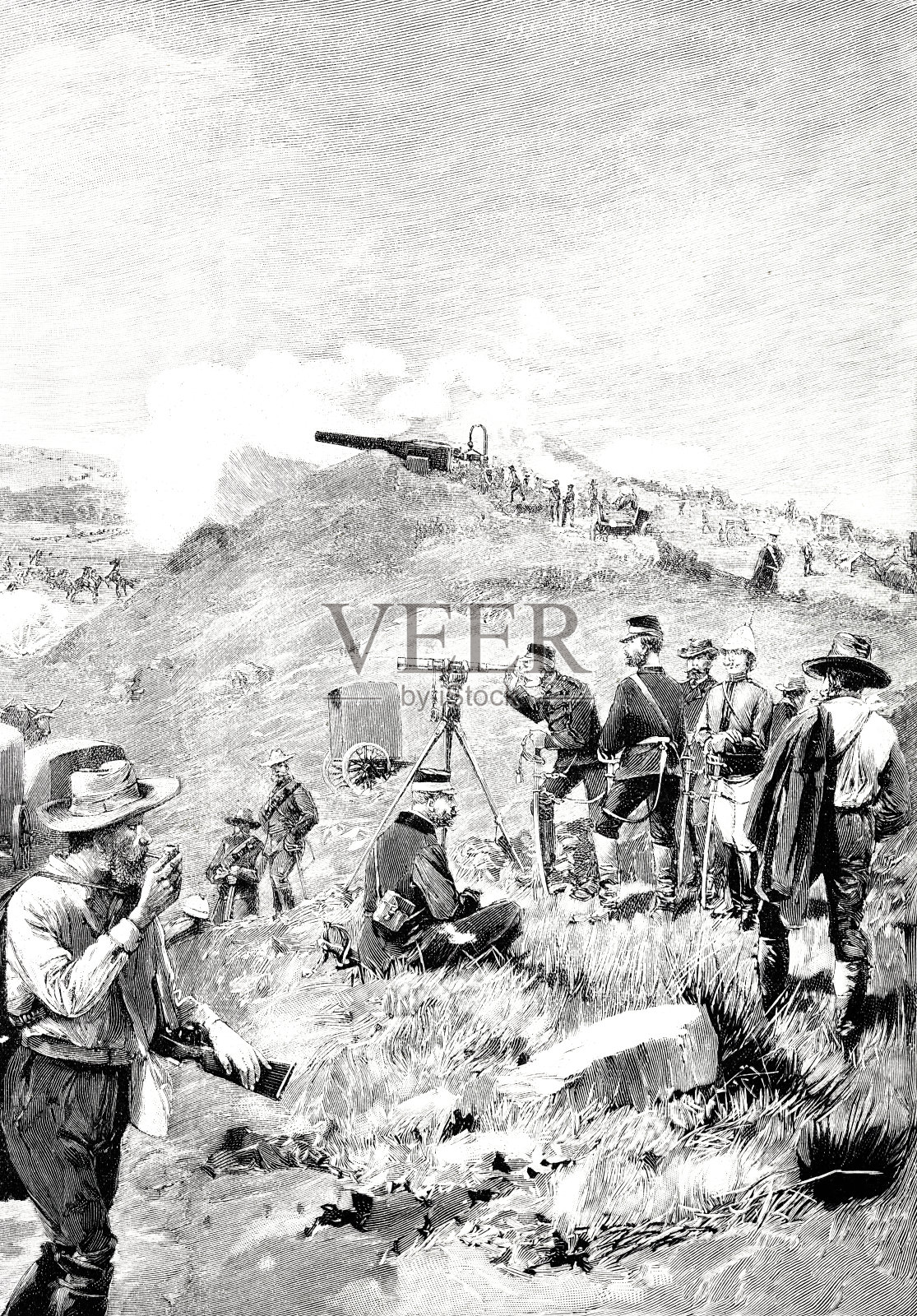 南非的英国军队,布尔战争插画图片素材