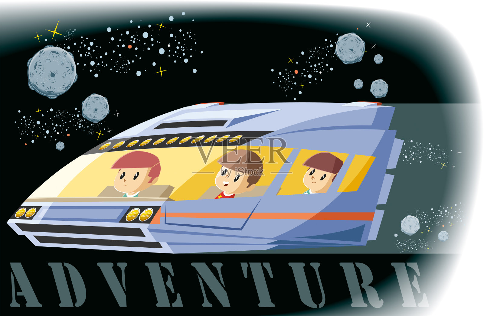 冒险宇宙飞船插画图片素材