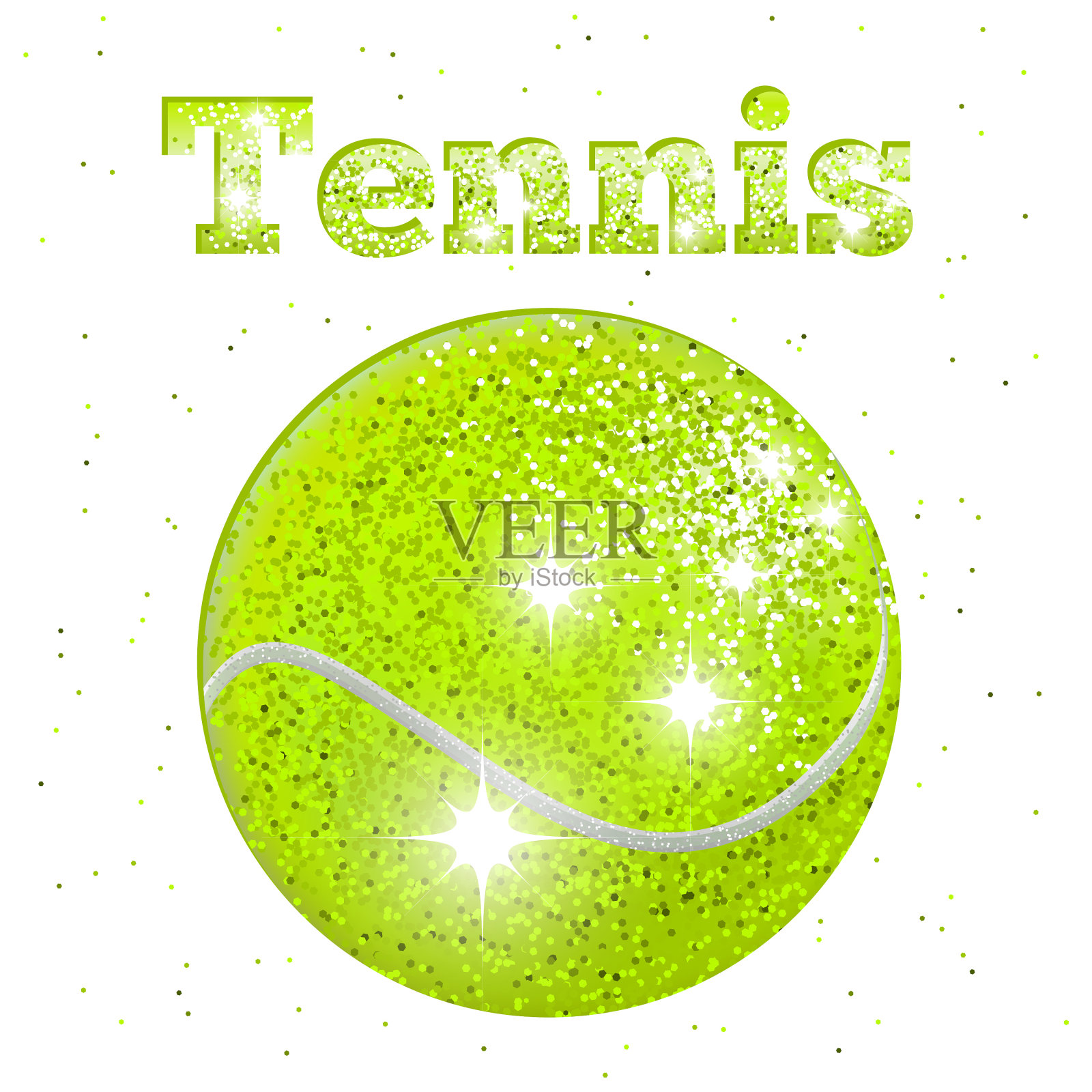 闪闪发光的网球插画图片素材