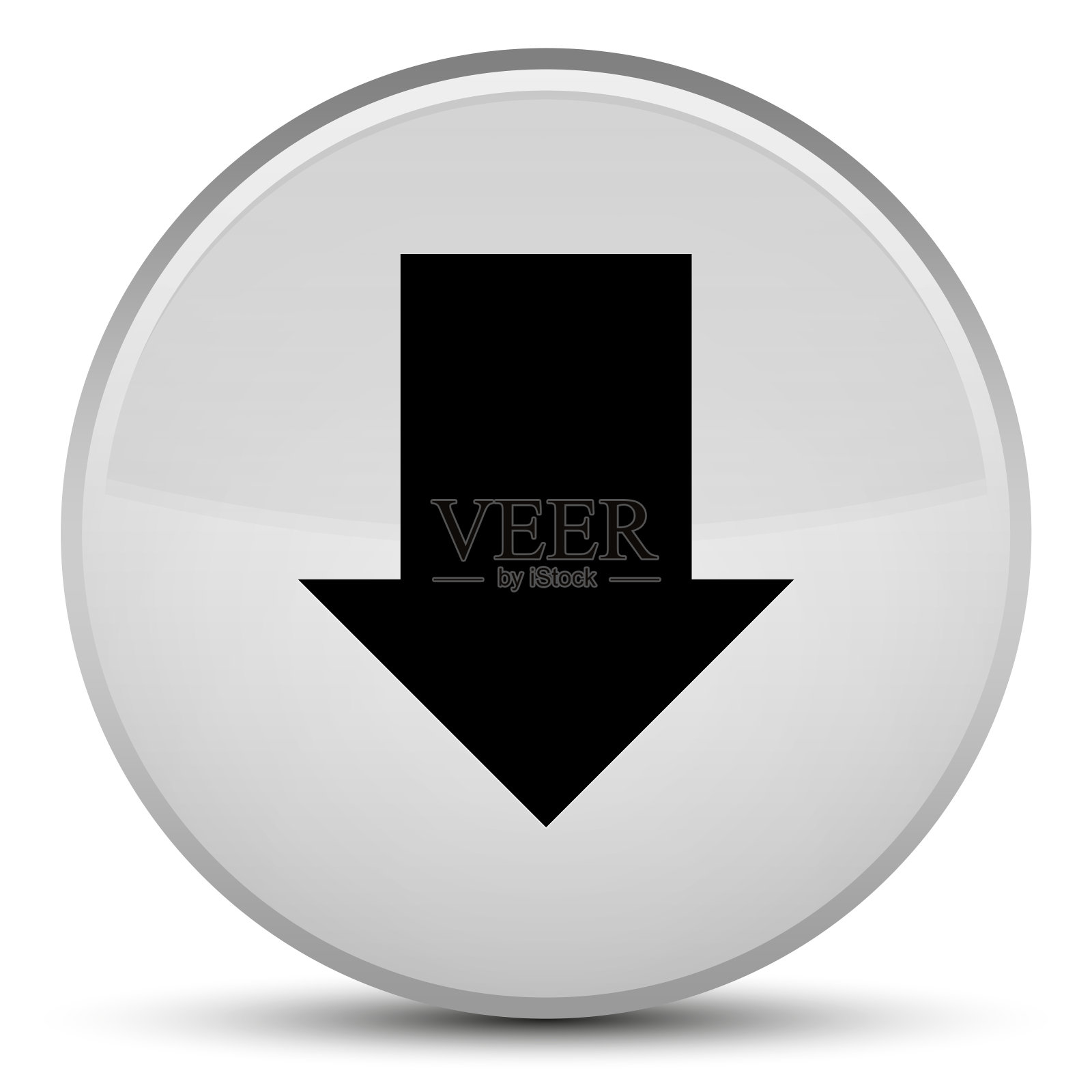 下载箭头图标特殊的白色圆形按钮图标素材