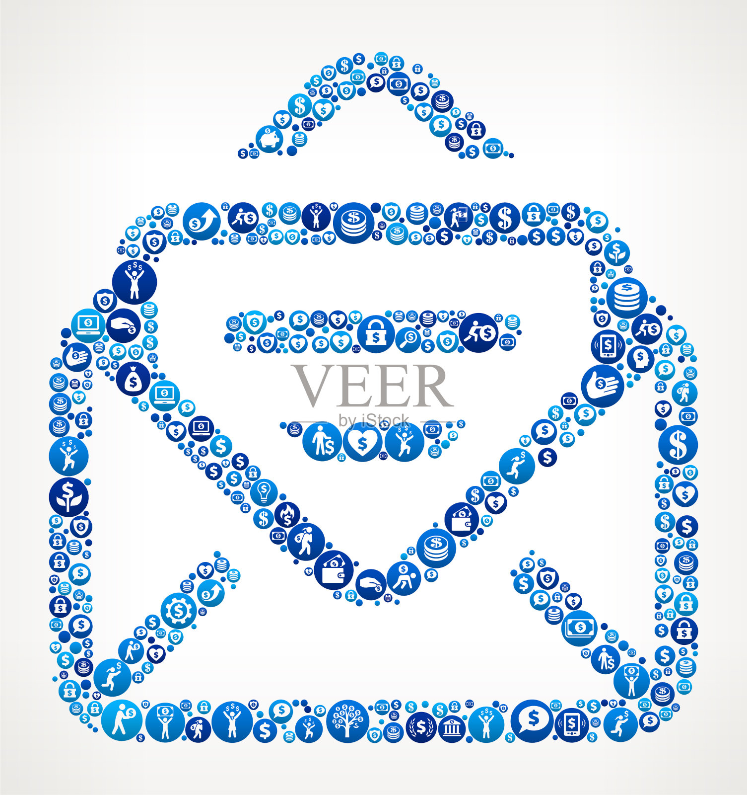 字母钱蓝色图标图案背景插画图片素材