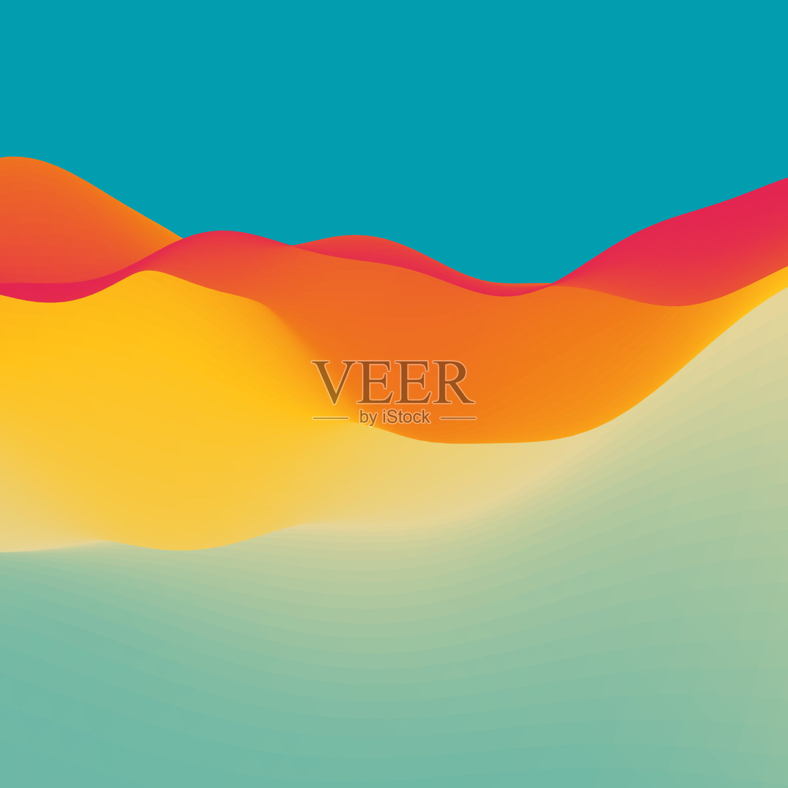 三维波浪背景。动态效果。抽象的矢量图。设计模板。现代模式。插画图片素材