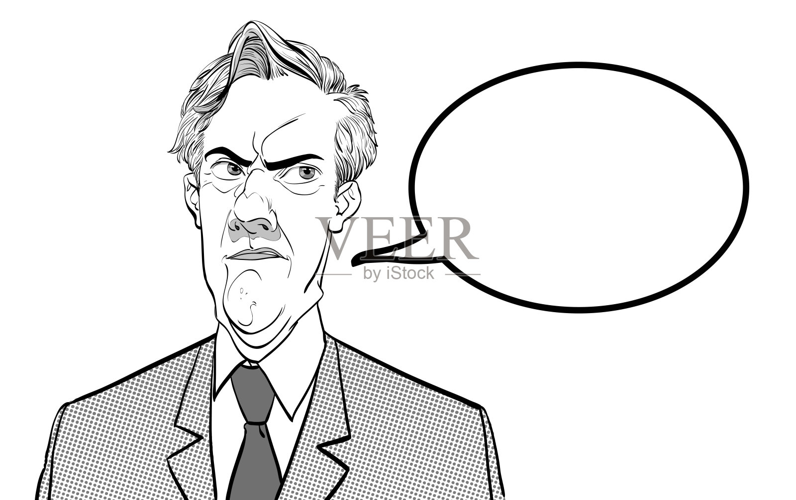 怀疑的人的肖像。复古的人失望。沮丧的人。波普艺术复古风格的插画。复古风格的人设计元素图片