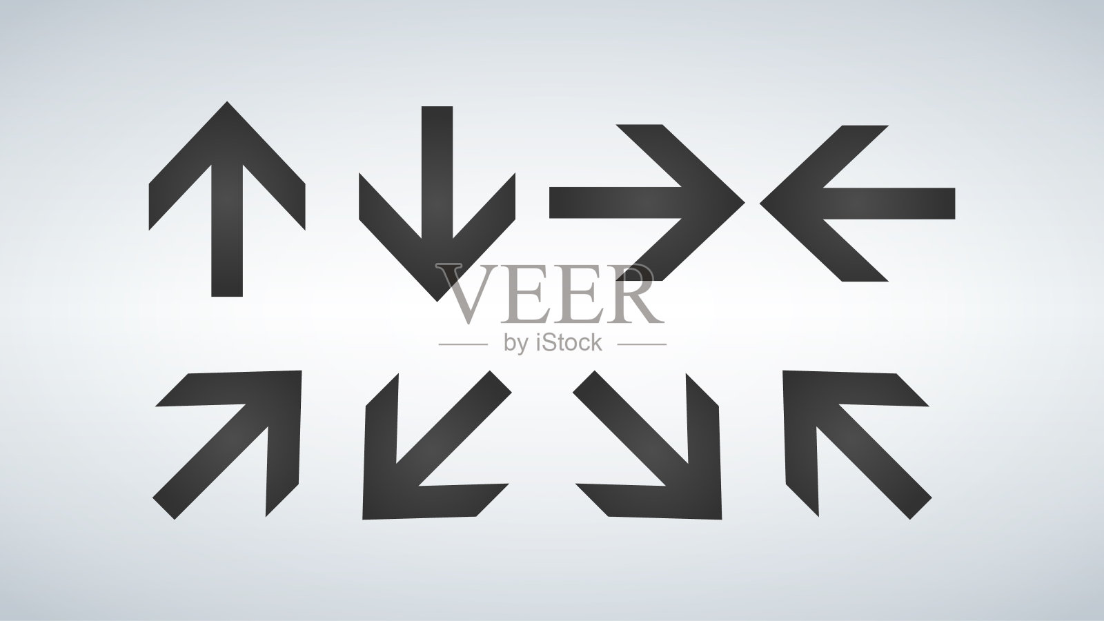 箭头集合的不同方向箭头图标,矢量插图孤立在现代背景。设计元素图片