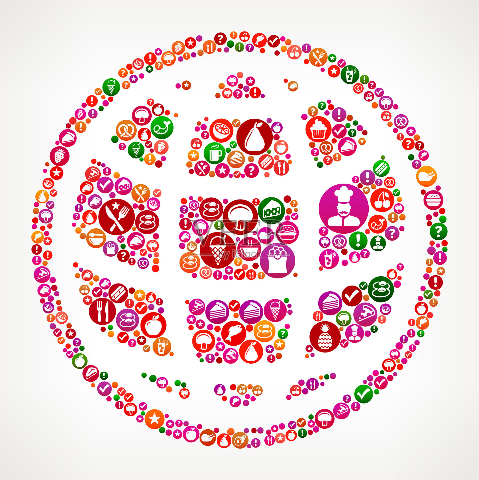 全球食品与饮食矢量图标背景插画图片素材