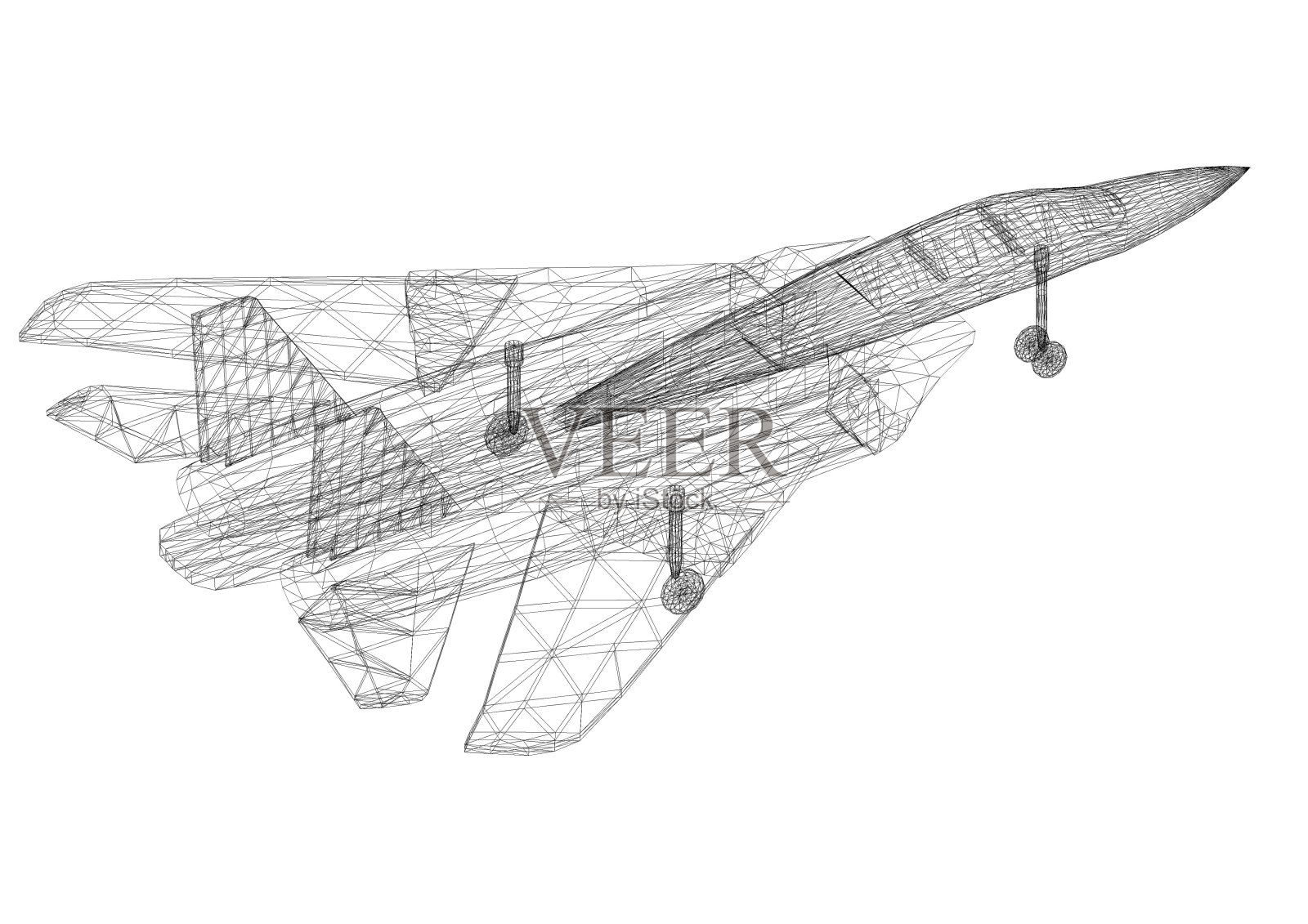军用战斗机设计蓝图-孤立的照片摄影图片