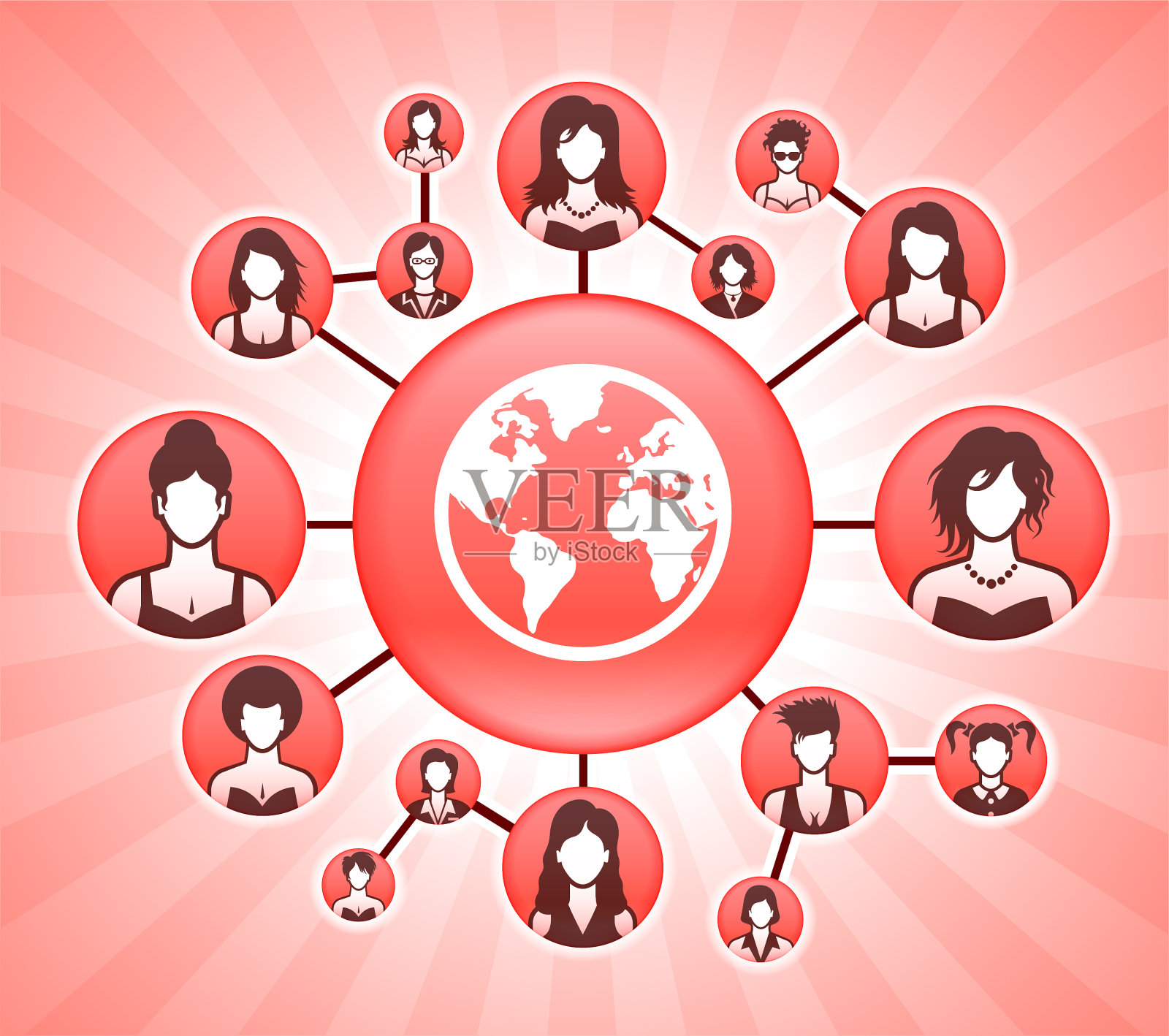 全球妇女权利粉色矢量背景插画图片素材