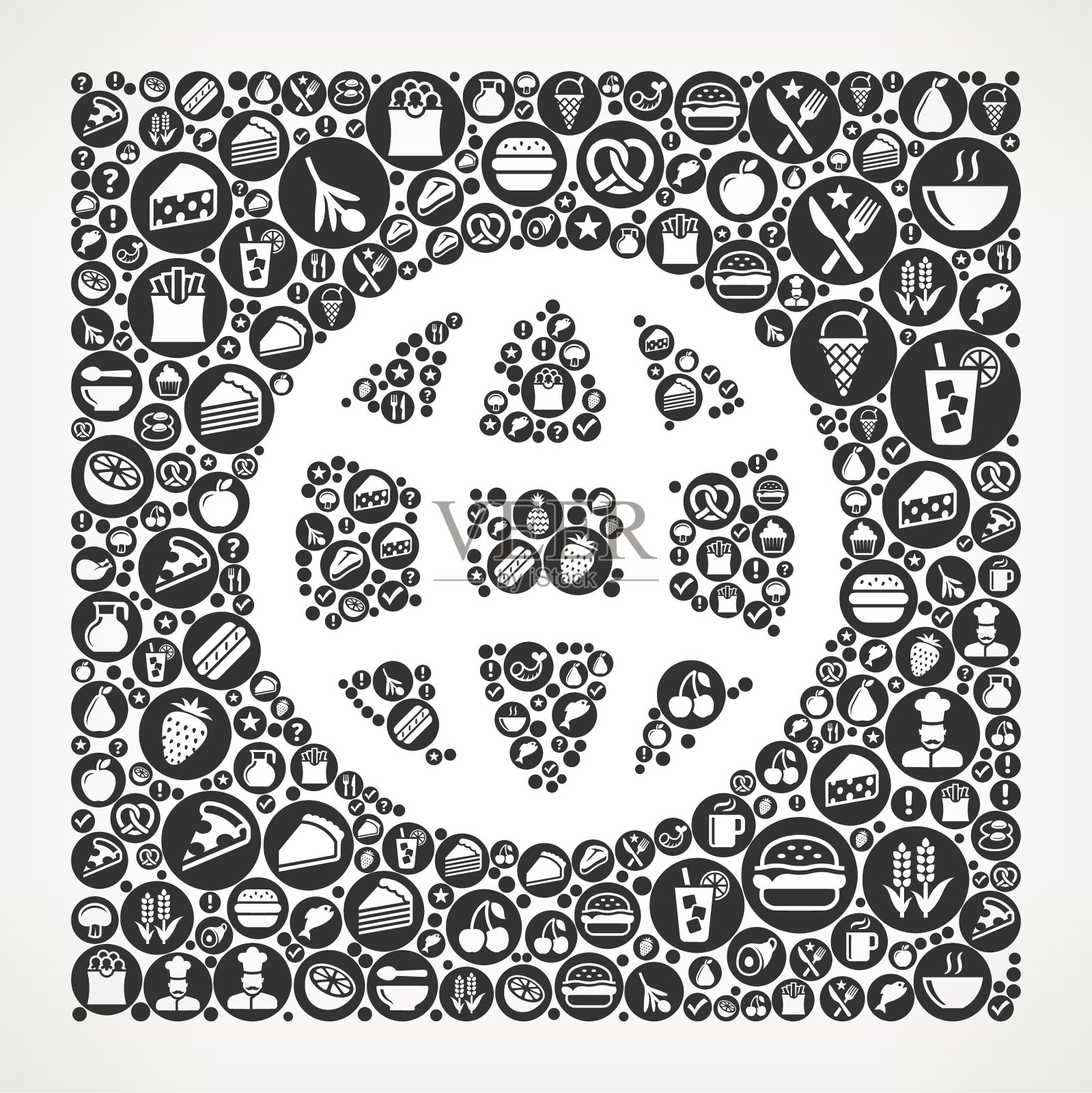 全球食物黑白图标背景插画图片素材