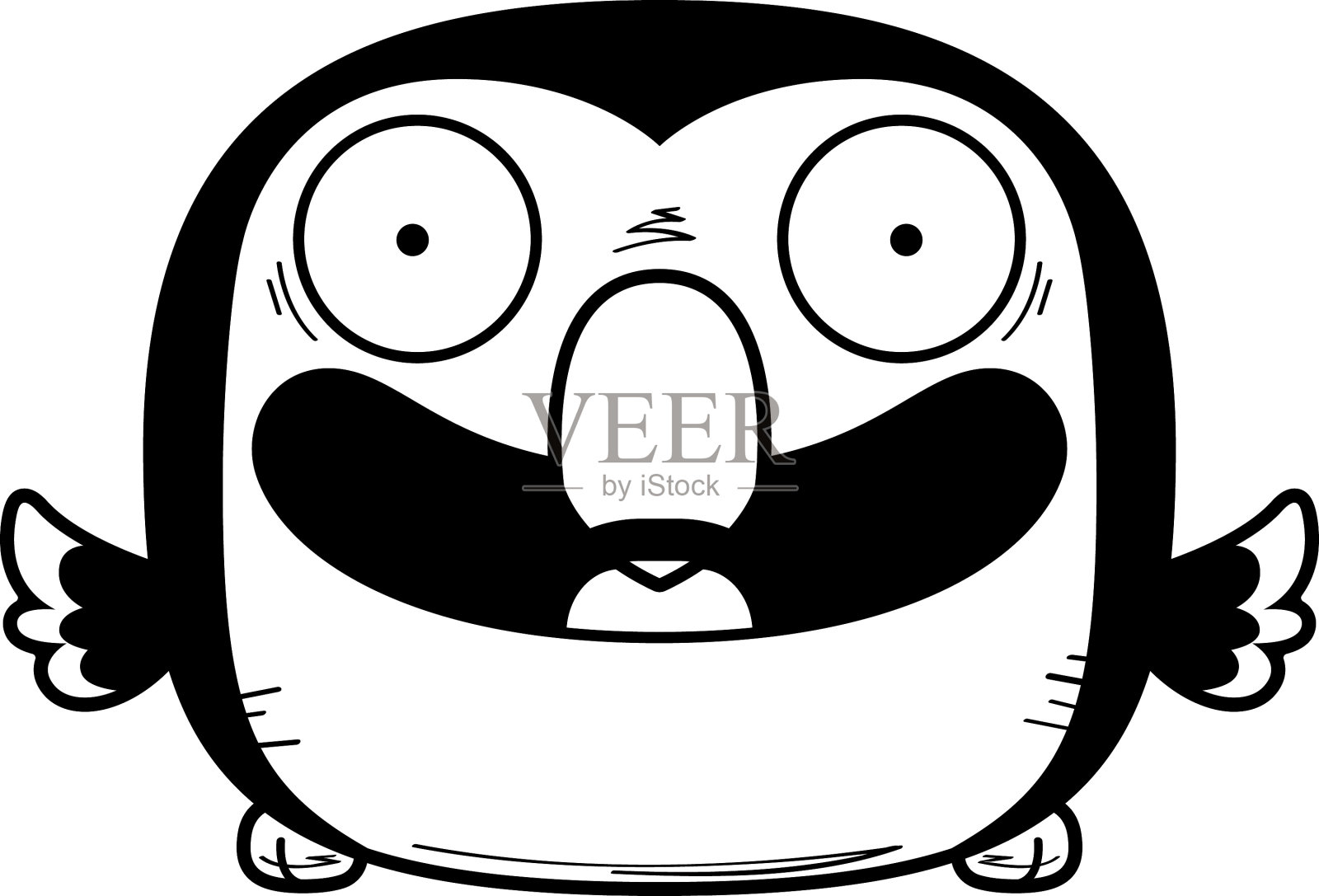 微笑的小巨嘴鸟插画图片素材