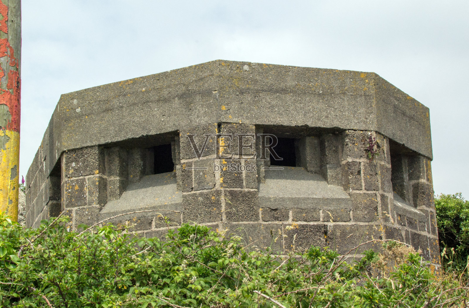 第二次世界大战的瞭望台和药盒,波斯科诺,英国康沃尔照片摄影图片