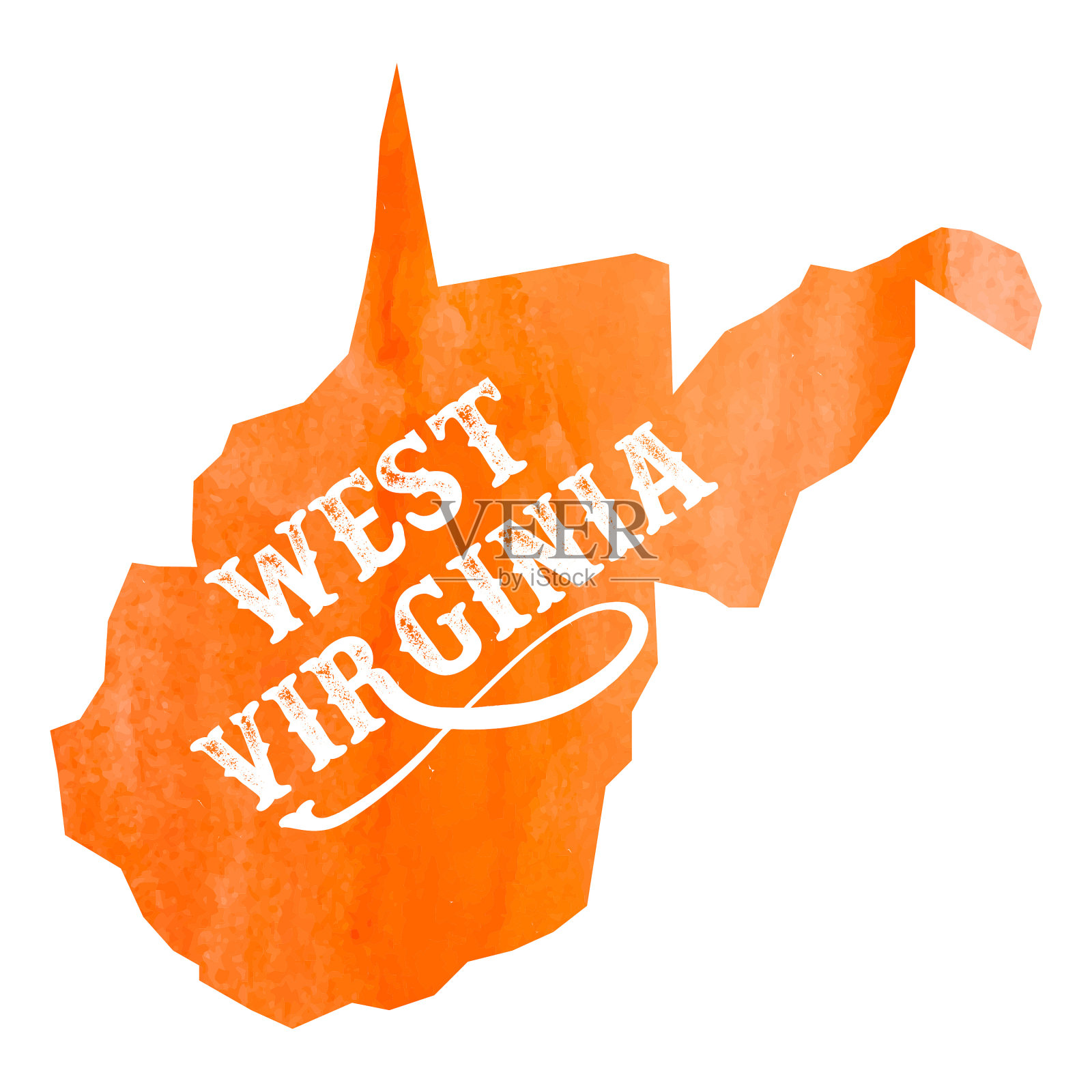 水彩西维吉尼亚州插画图片素材