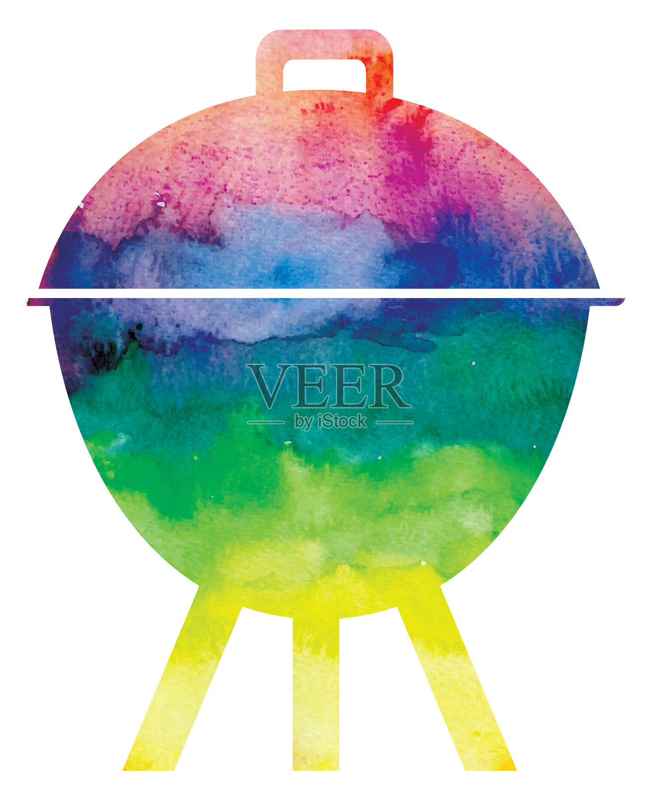 烧烤烤架水彩纹理图标符号插画图片素材