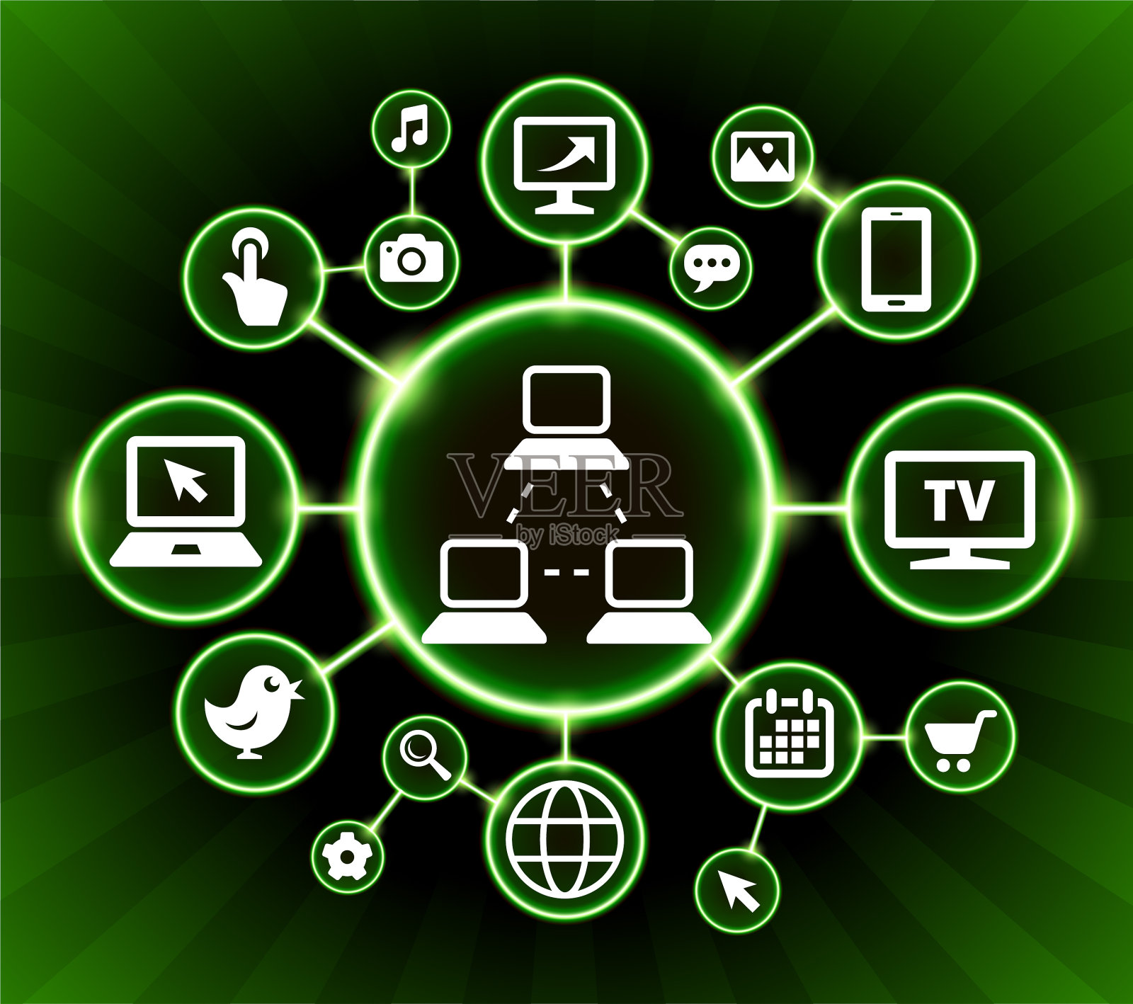 计算机网络互联网通信技术暗按钮背景插画图片素材