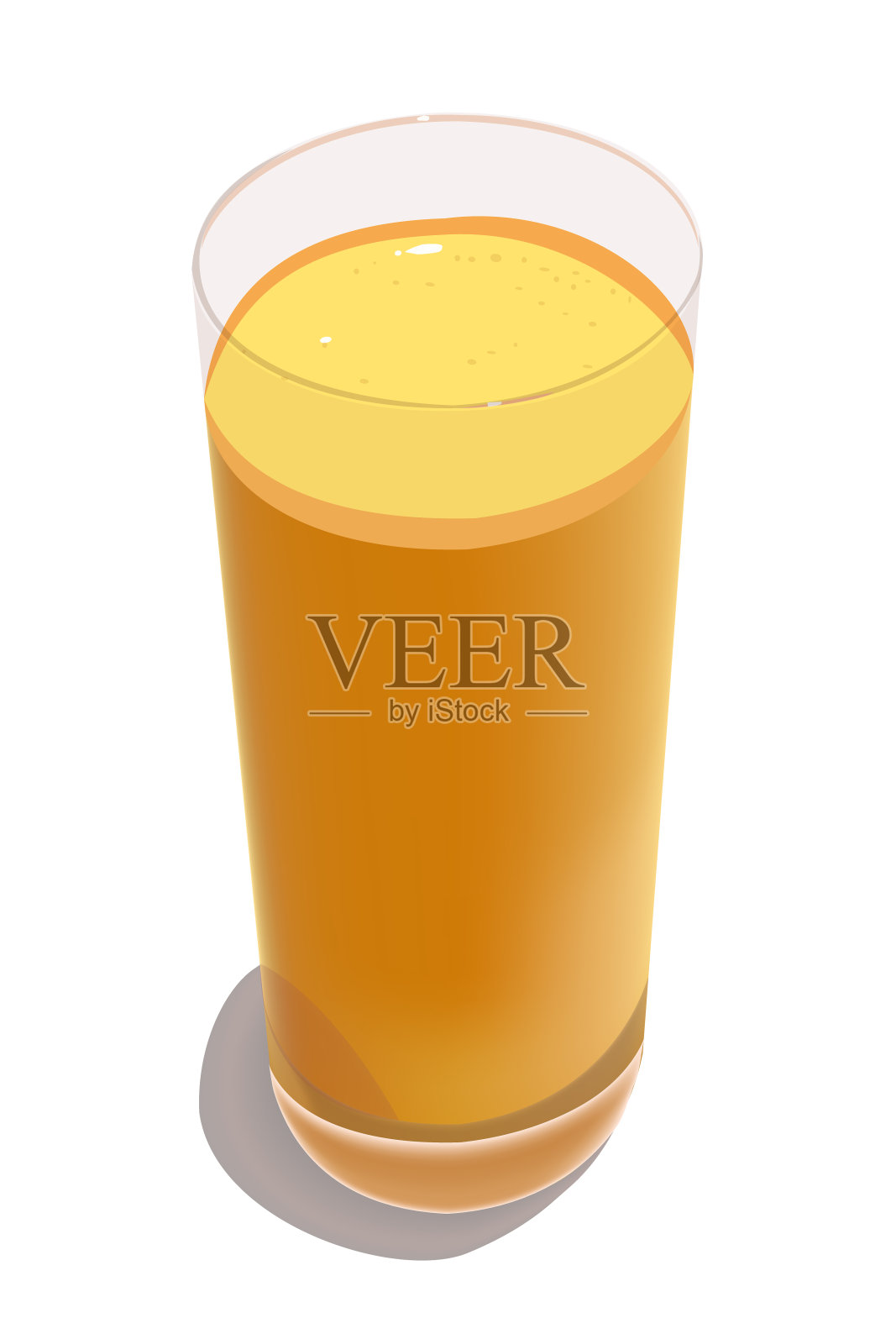 白色背景上挤着橙汁的玻璃杯设计元素图片