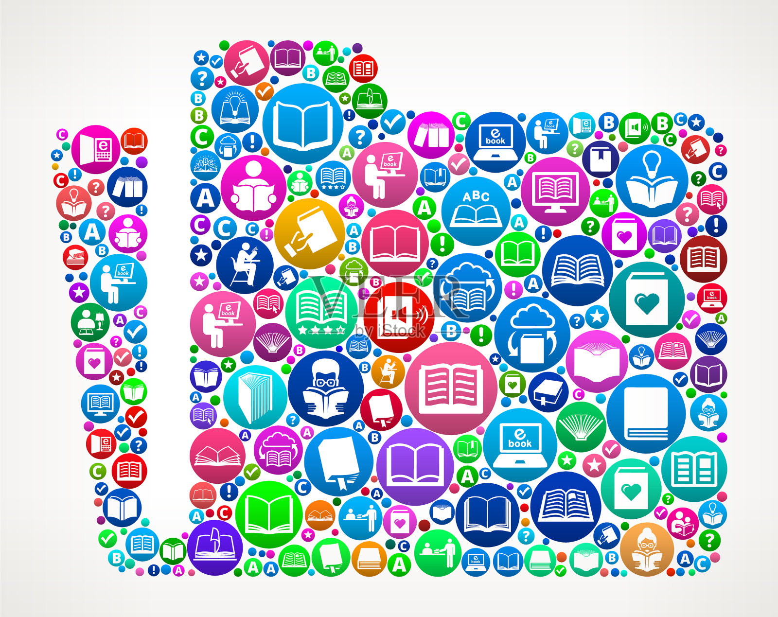 文件夹书籍和阅读图标模式背景插画图片素材