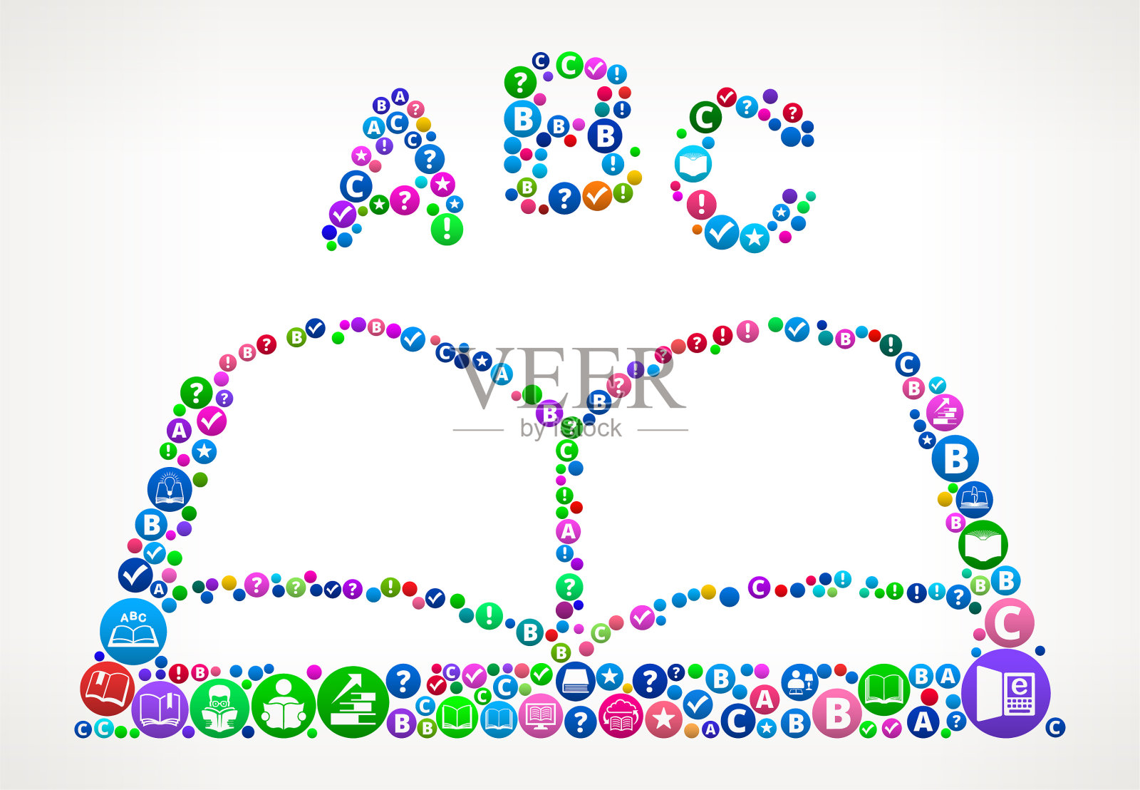 \字母书书籍和阅读图标模式背景插画图片素材