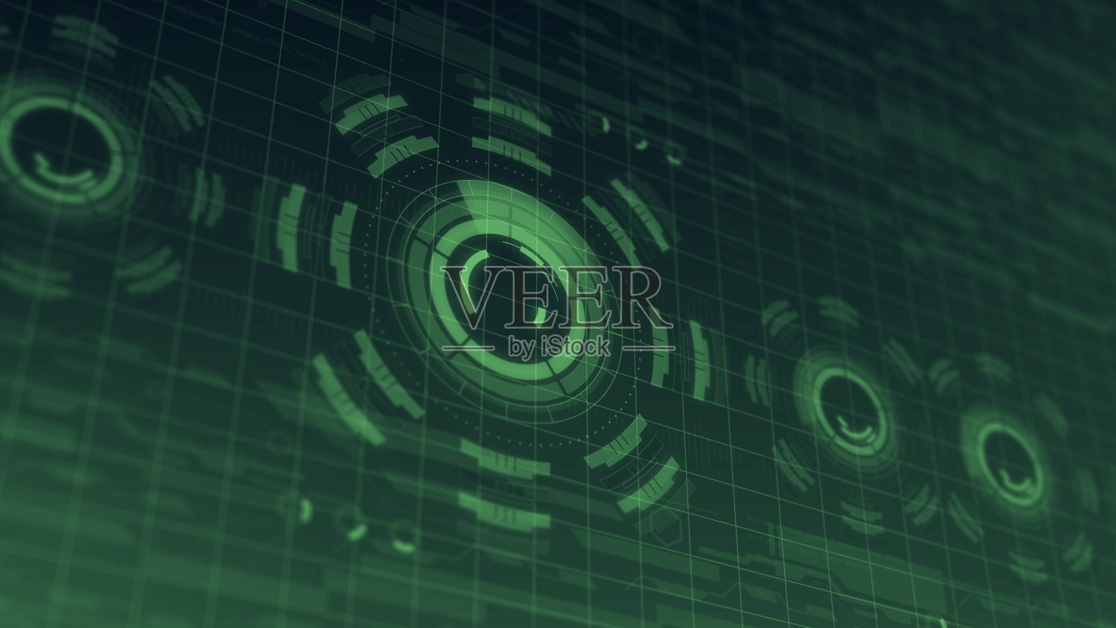 未来主义数字HUD技术用户界面,带各种技术元素的雷达屏幕商业通信概念照片摄影图片