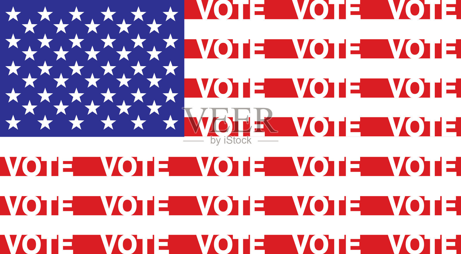 投票的美国国旗插画图片素材