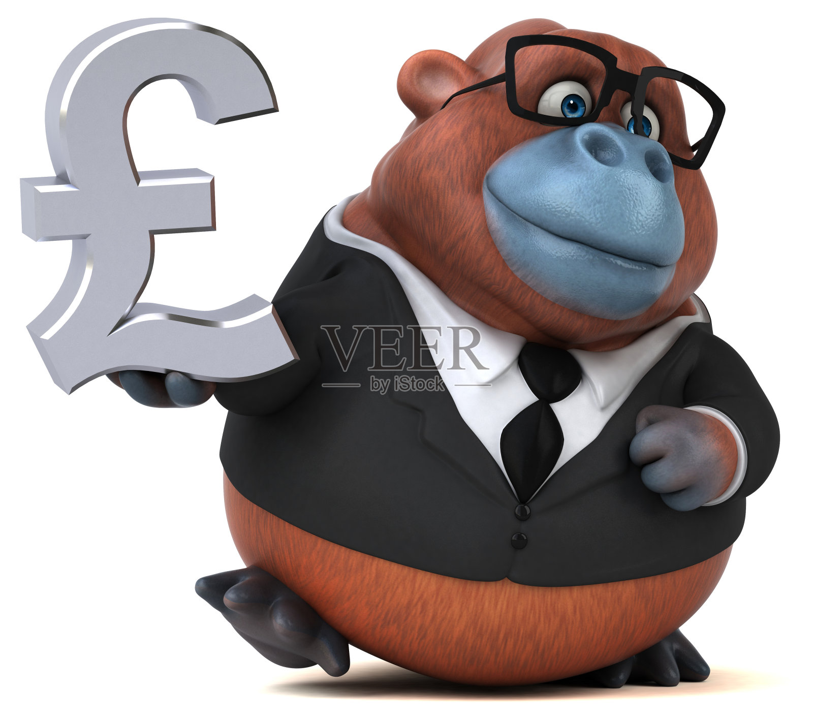 有趣的猩猩- 3D插图照片摄影图片