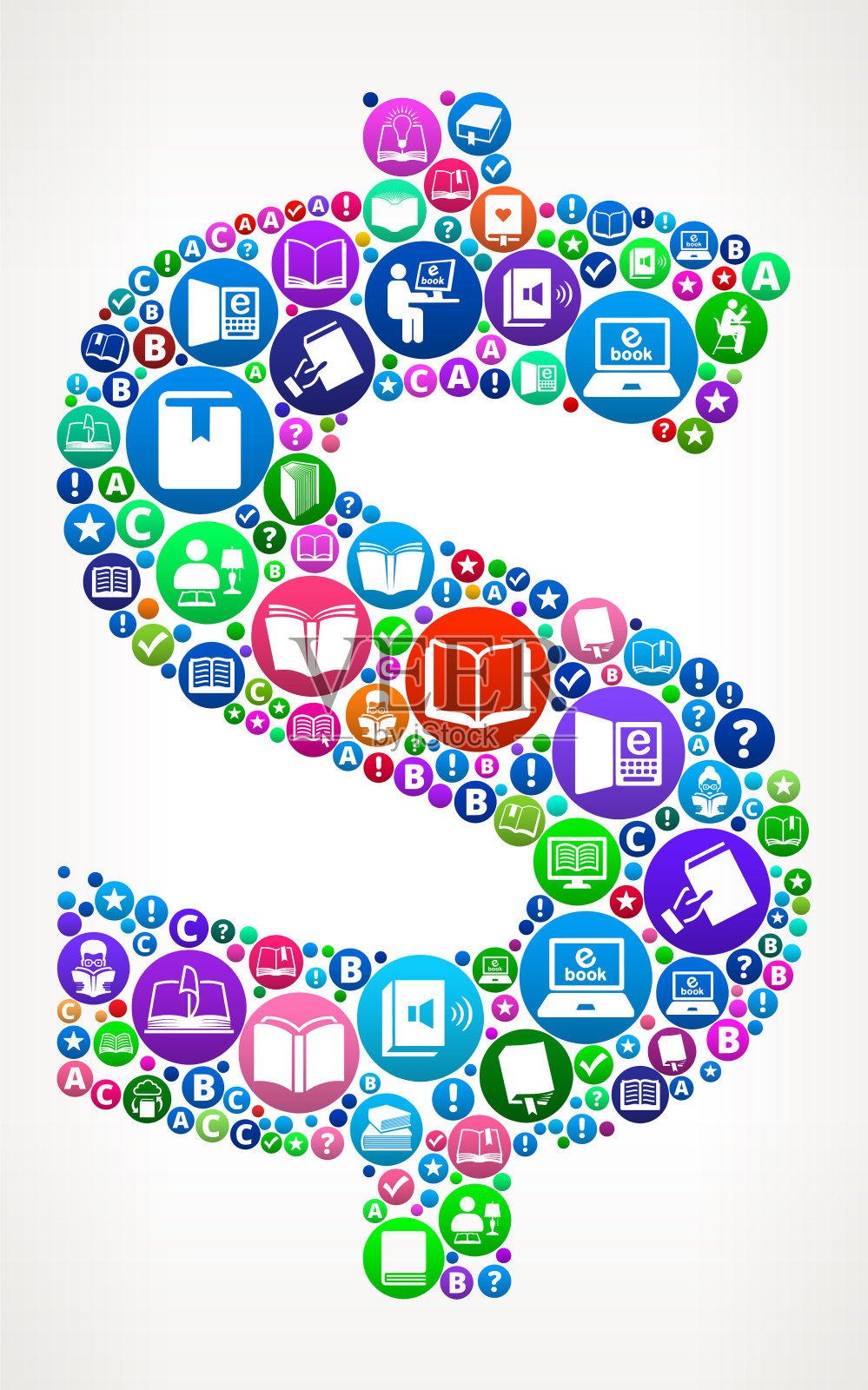 美元人书籍和阅读图标背景插画图片素材