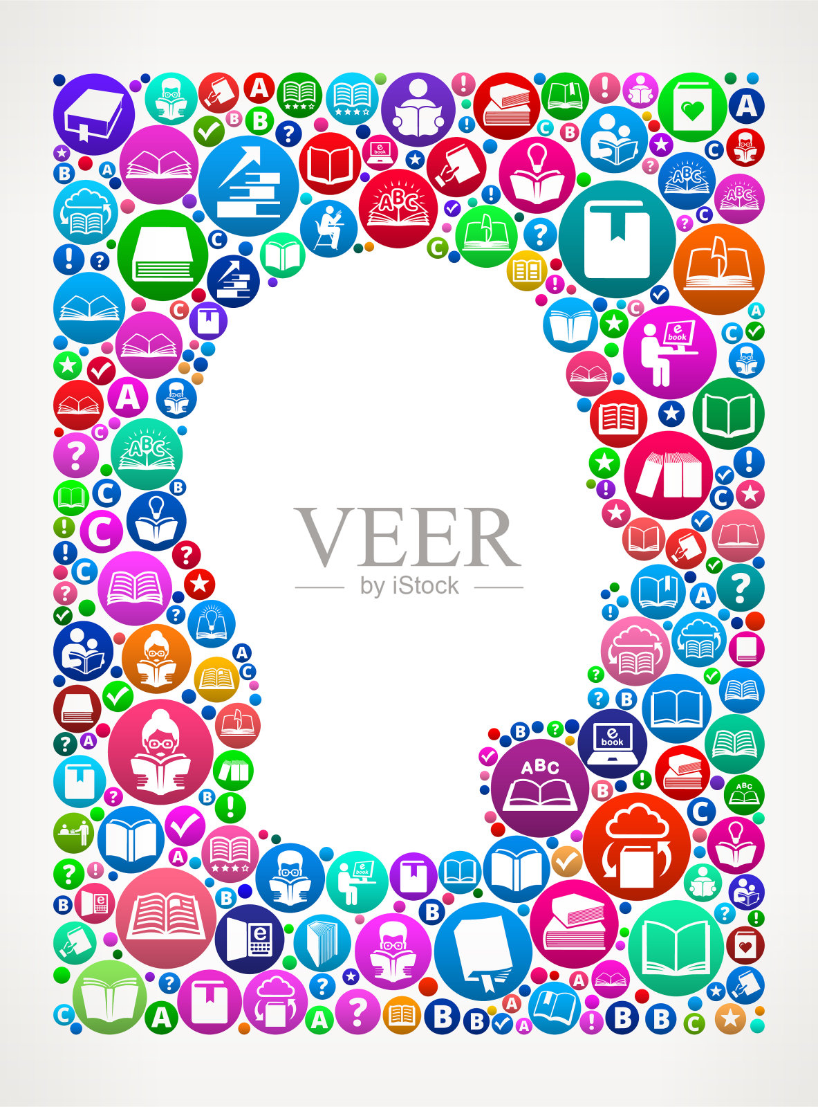 盖伊面对人们的书和阅读图标背景插画图片素材