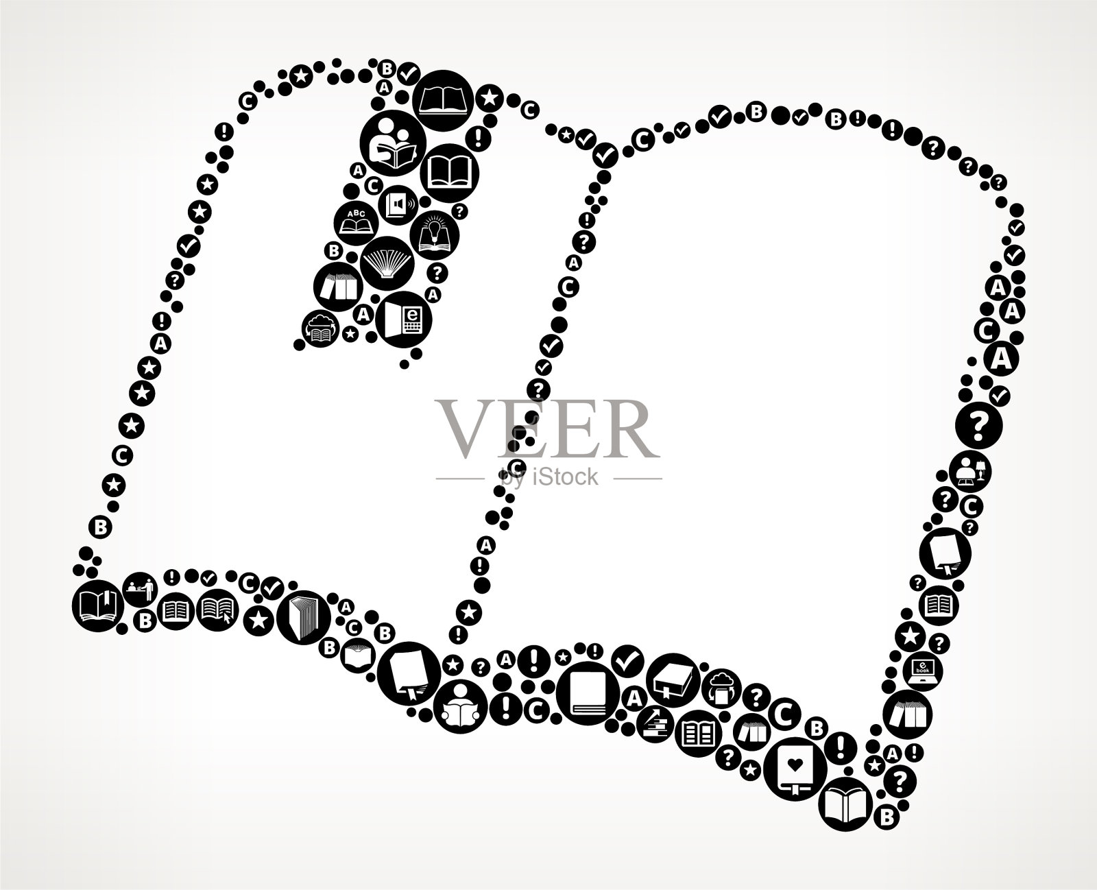 书籍和书签书籍和阅读图标模式背景插画图片素材