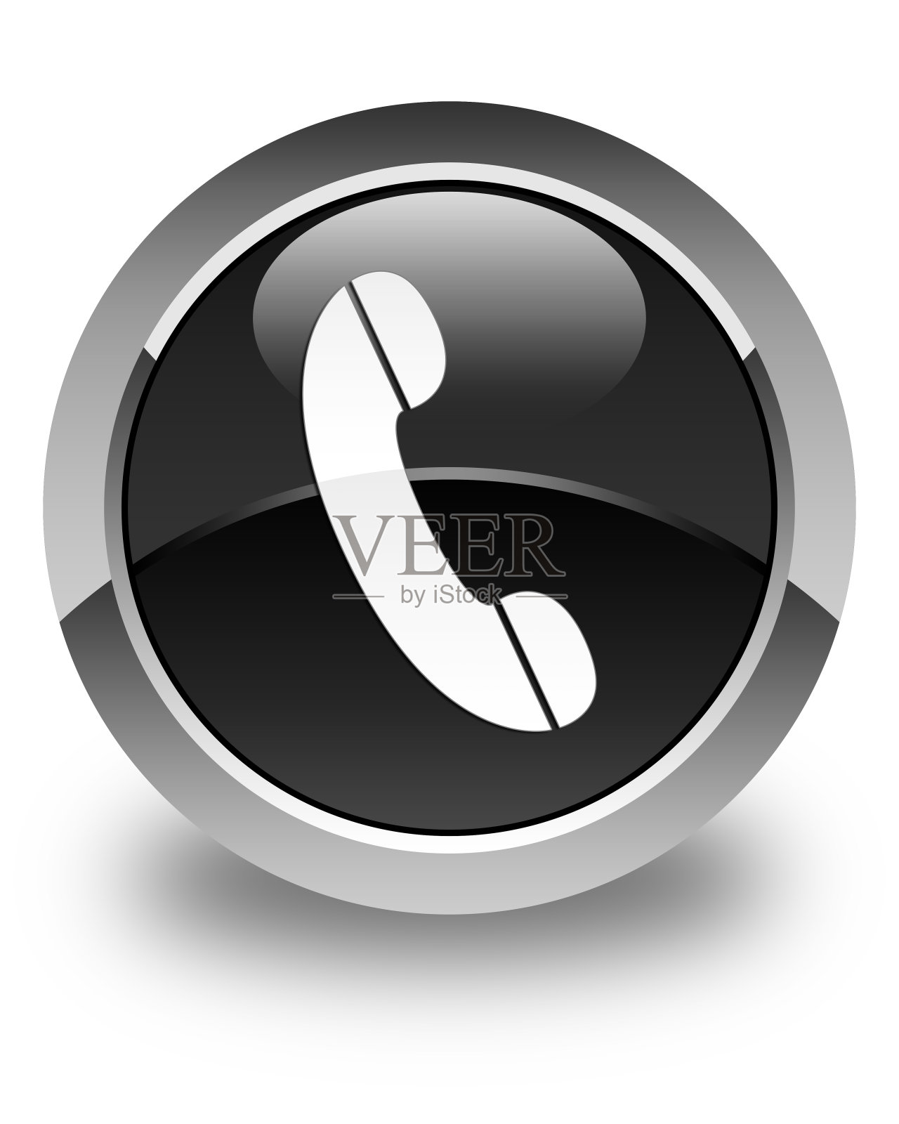 手机图标亮黑色圆形按钮插画图片素材