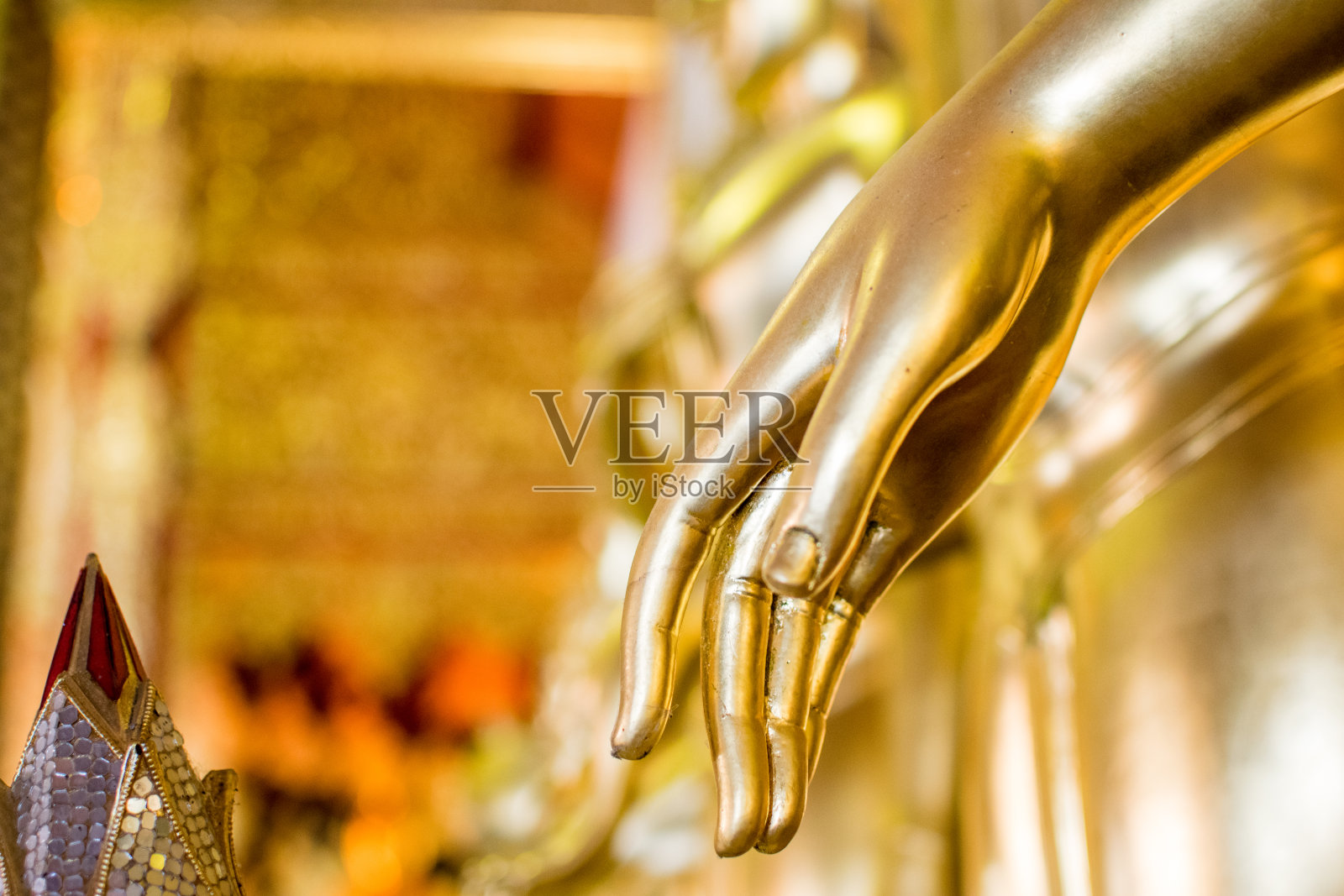 佛的手在佛教的祝福。泰国,佛教照片摄影图片