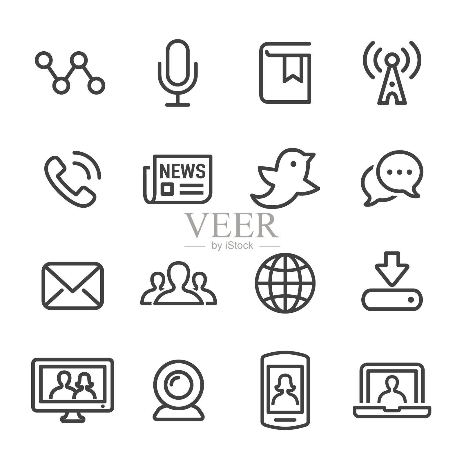 传播和媒体图标-系列图标素材