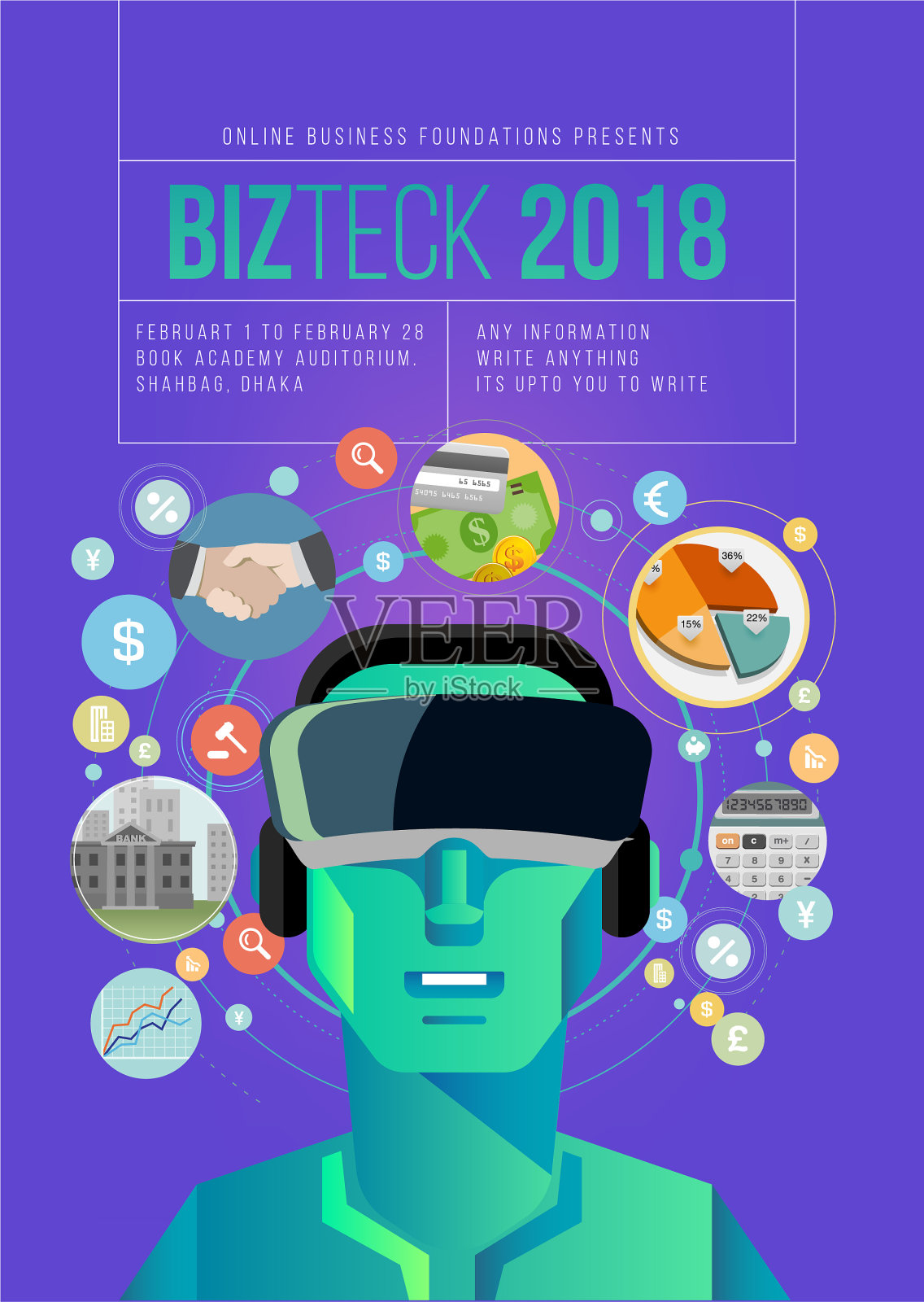 虚拟现实商业海报设计模板素材