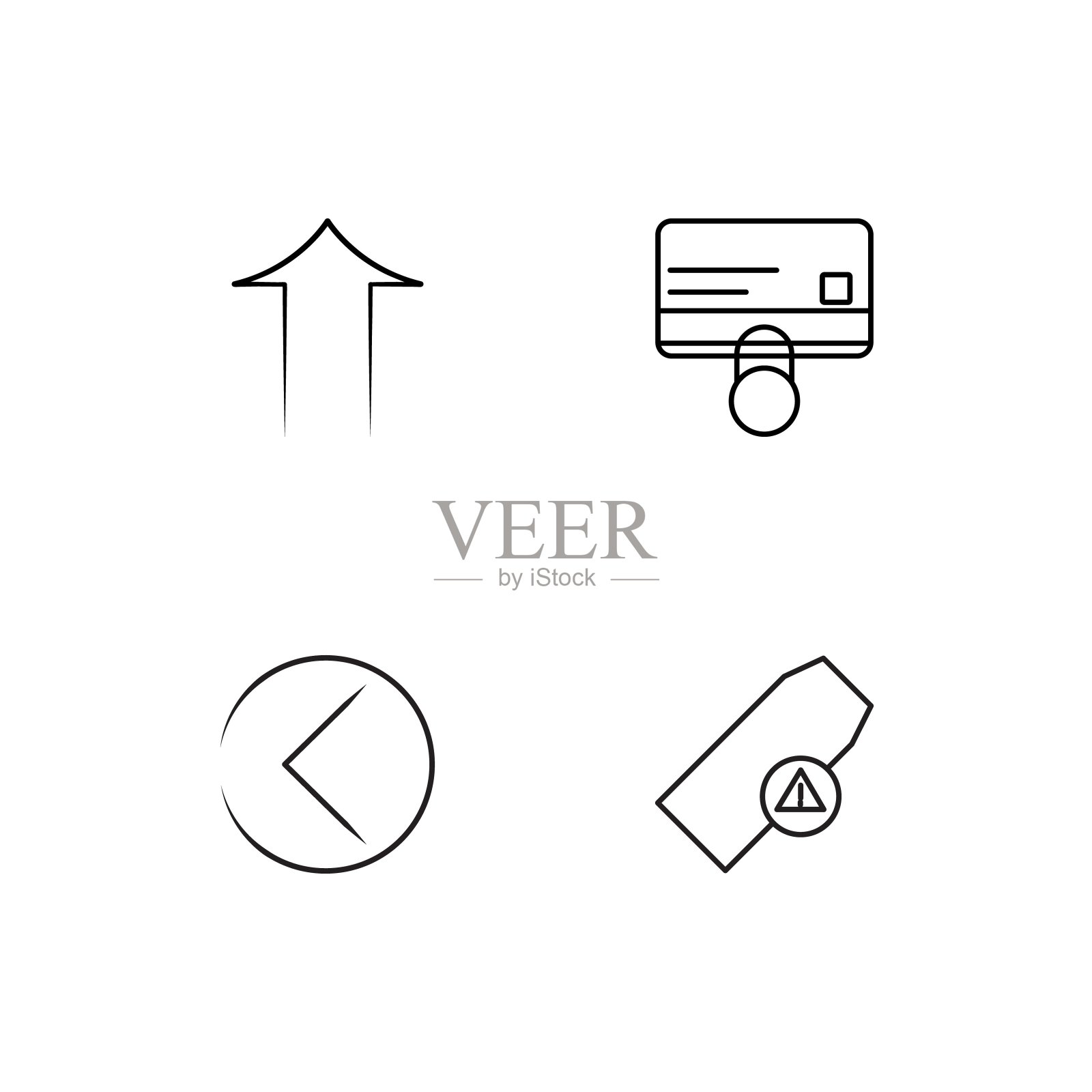 基本的线性图标集。简单的轮廓向量图标图标素材