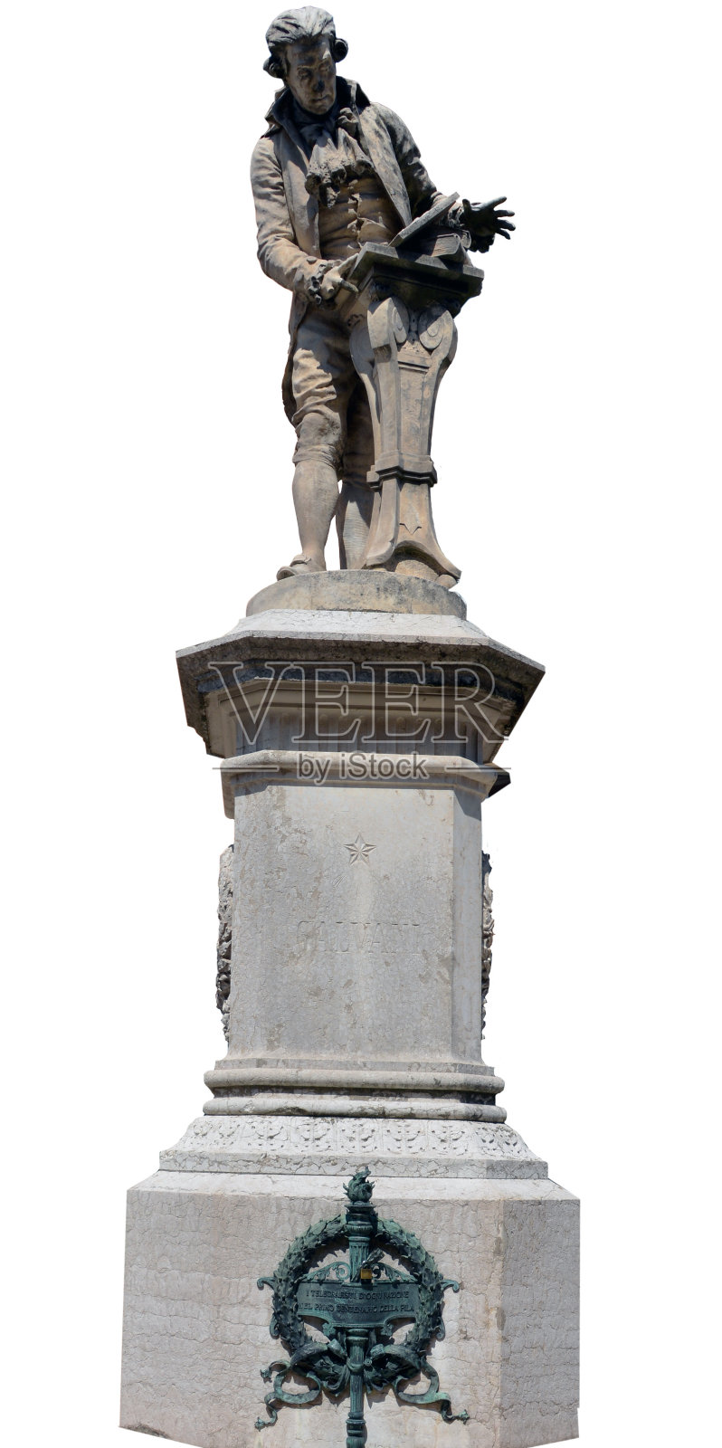 博洛尼亚广场上的伽伐尼雕像照片摄影图片