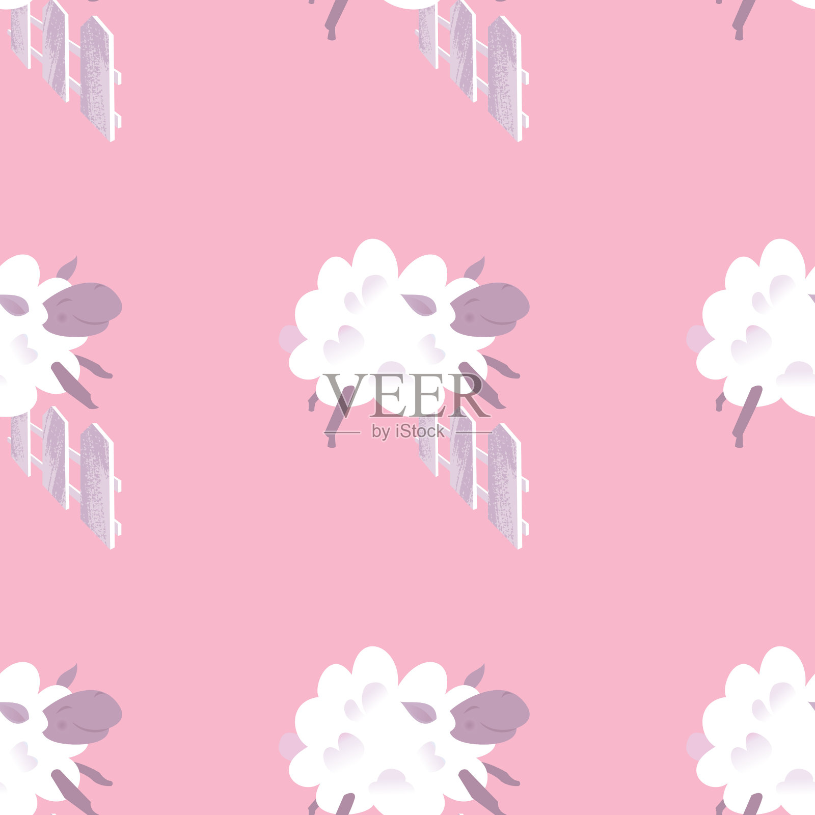 羊无缝模式插画图片素材