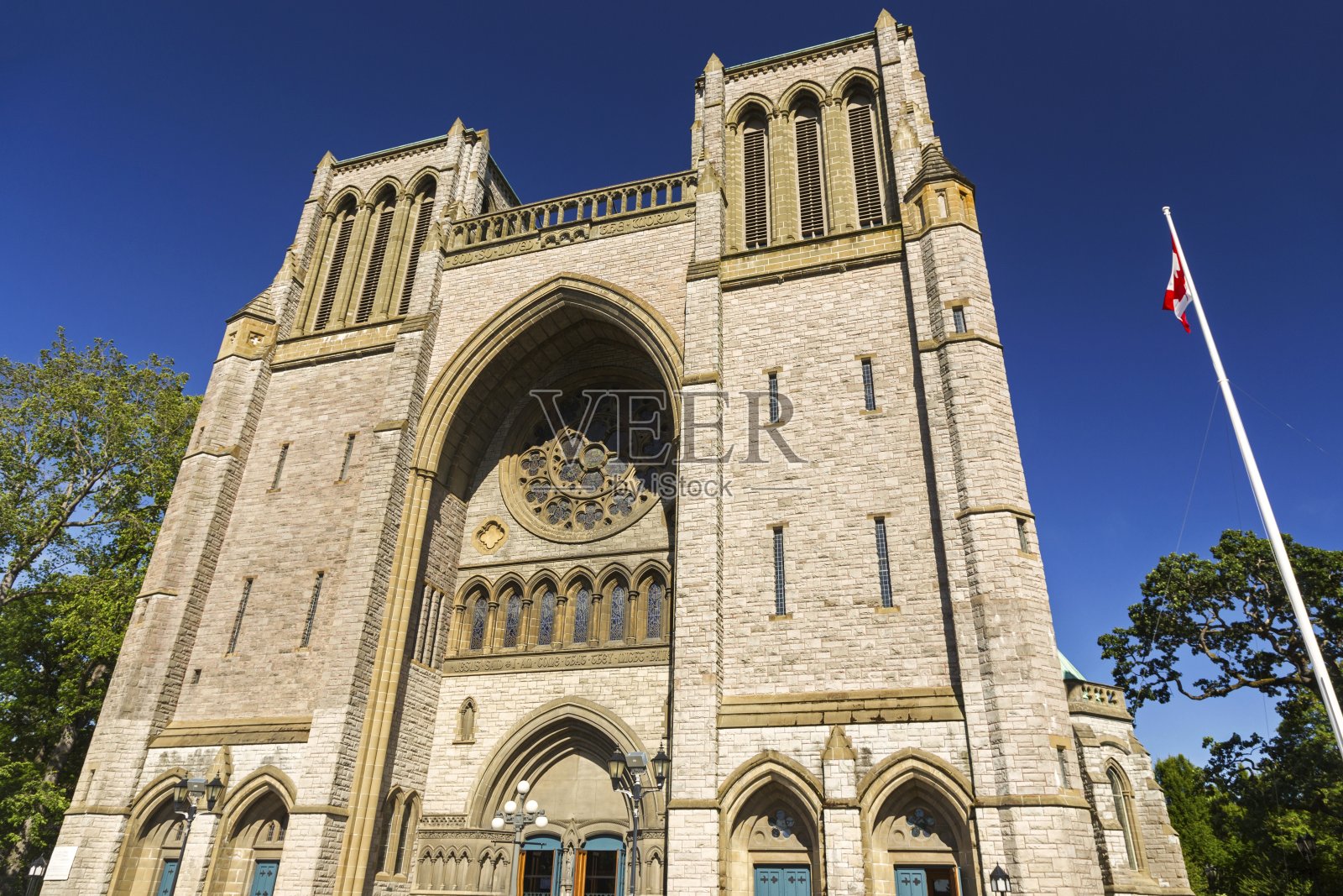 基督教堂大教堂建筑外观,维多利亚,BC照片摄影图片