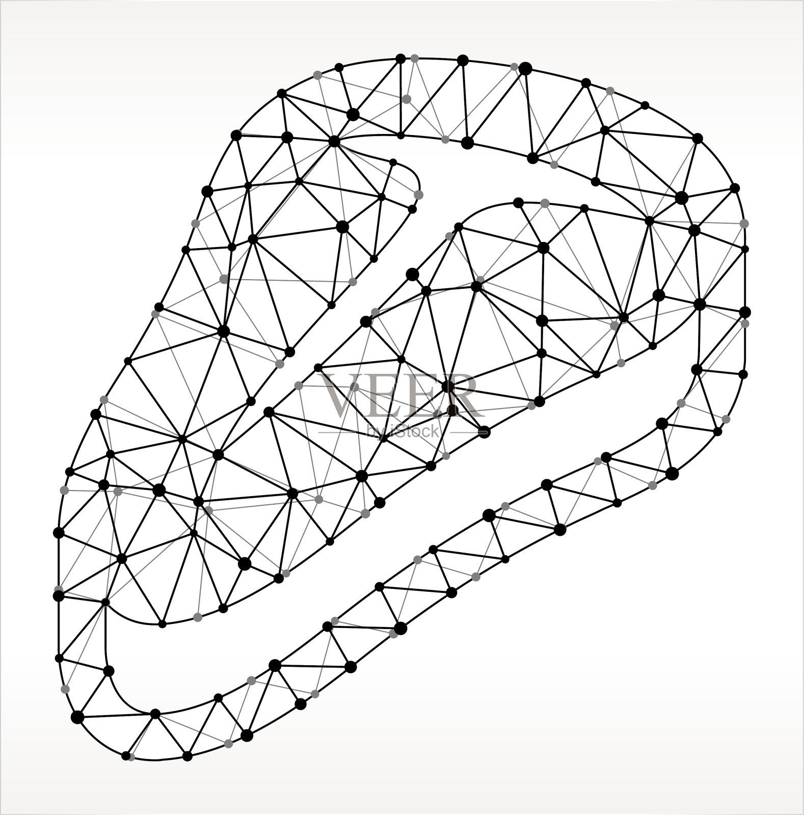 牛排三角节点黑白图案插画图片素材