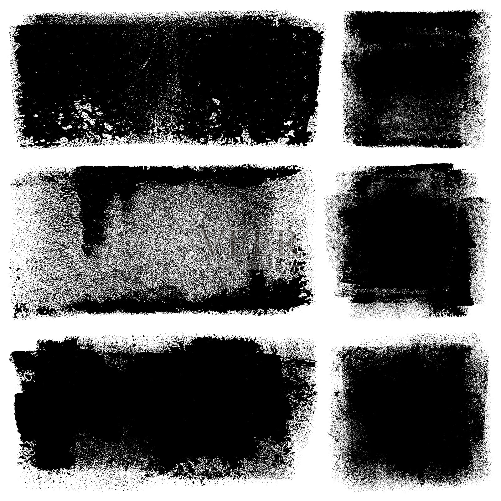 做旧设计元素:滚筒笔触插画图片素材