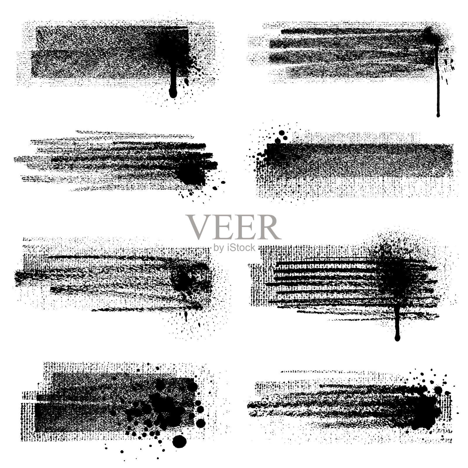 带有飞溅效果的笔刷笔触插画图片素材