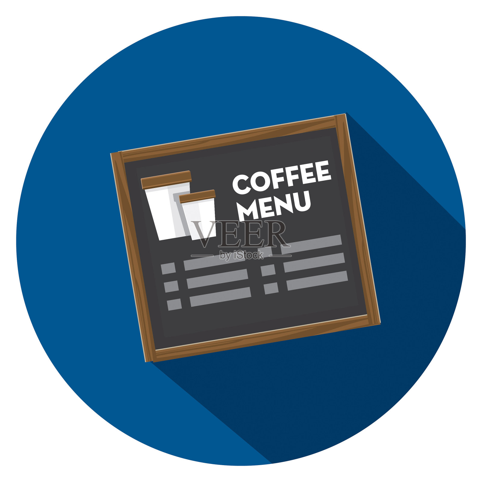 黑板风格咖啡菜单扁平设计主题图标插画图片素材