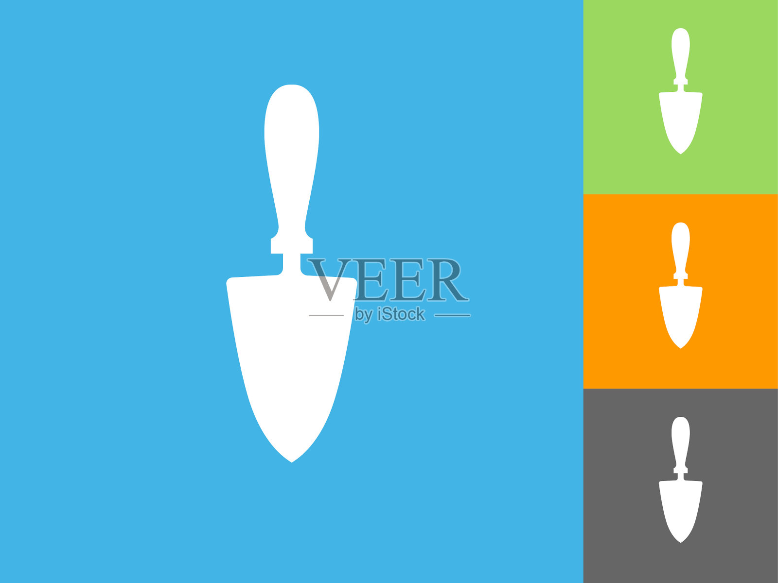 抹刀平面图标上的蓝色背景插画图片素材