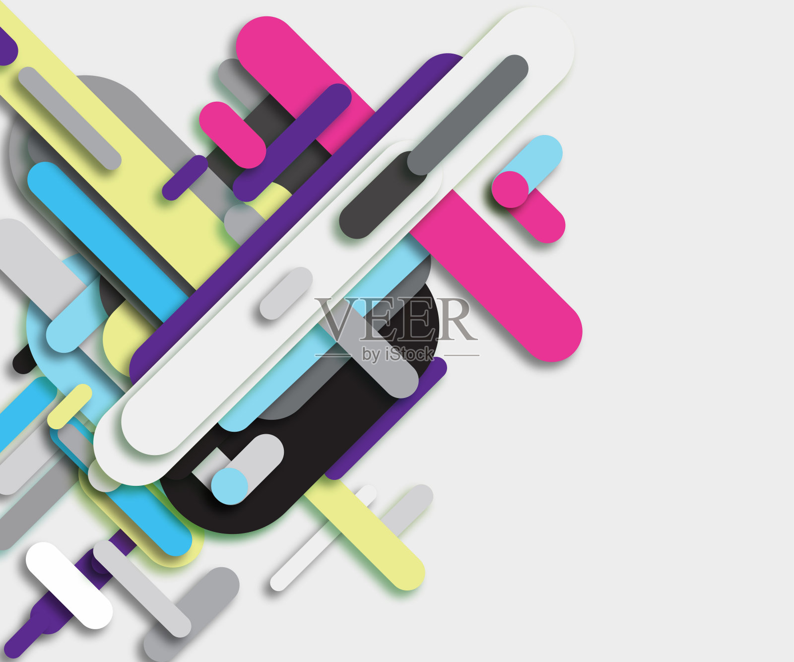 彩色曲线条纹几何背景插画图片素材