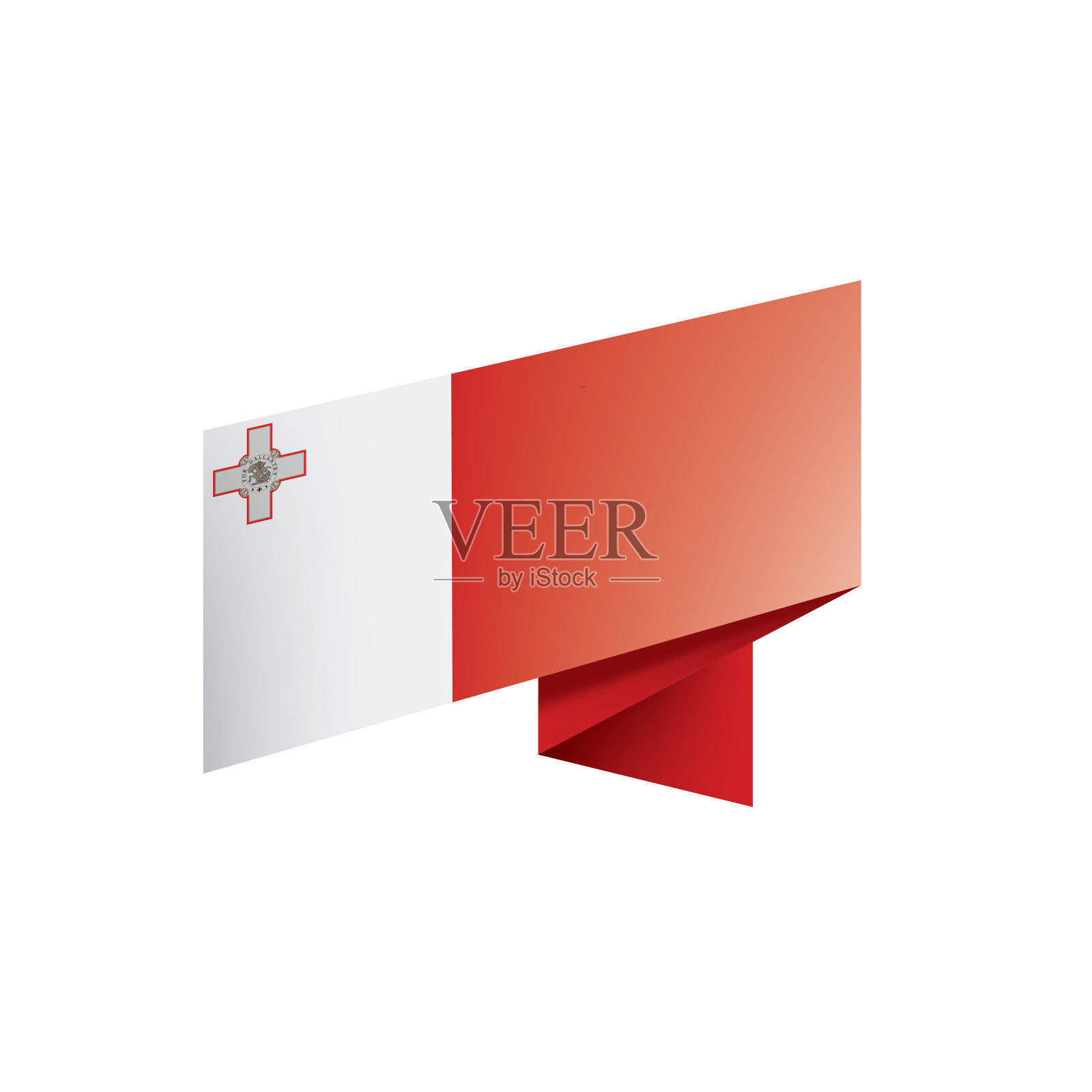 马耳他国旗,白色背景矢量插图插画图片素材