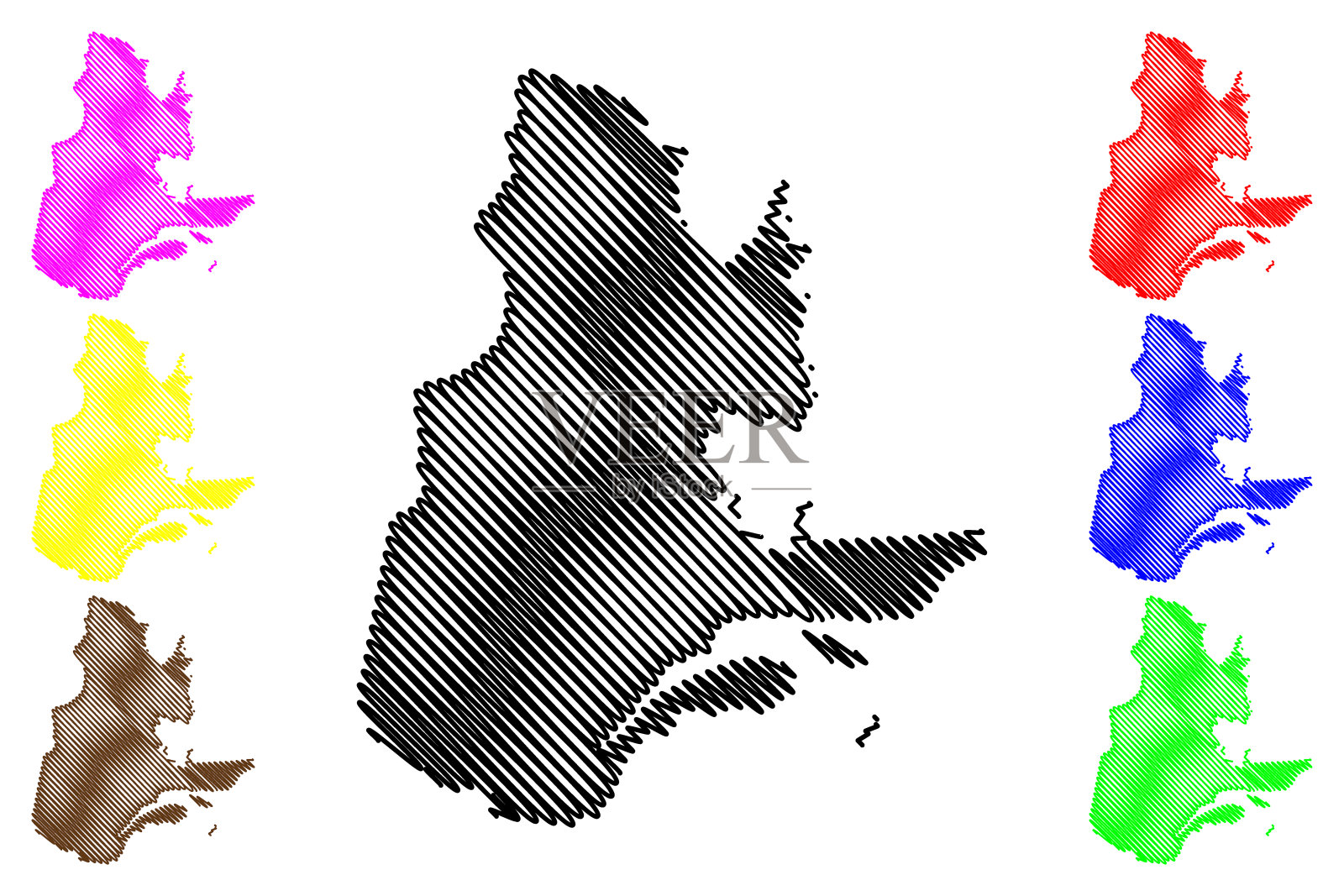 魁北克(加拿大)地图矢量插画图片素材